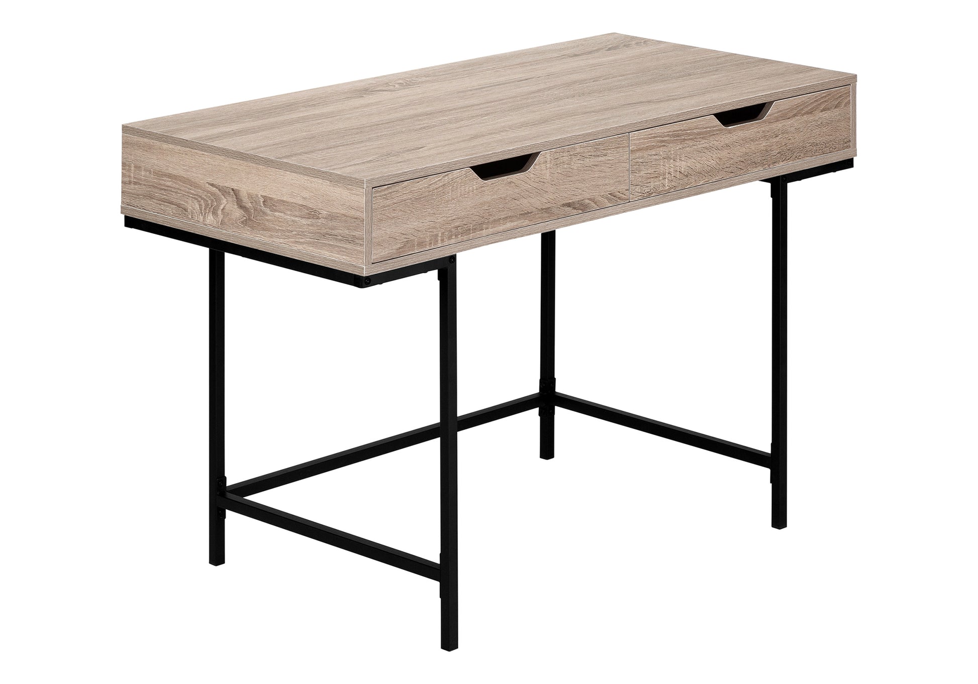 Computer Desk - 48"L / Black Marble-Look / Black Metal-Computer Desk-DECOROLALA