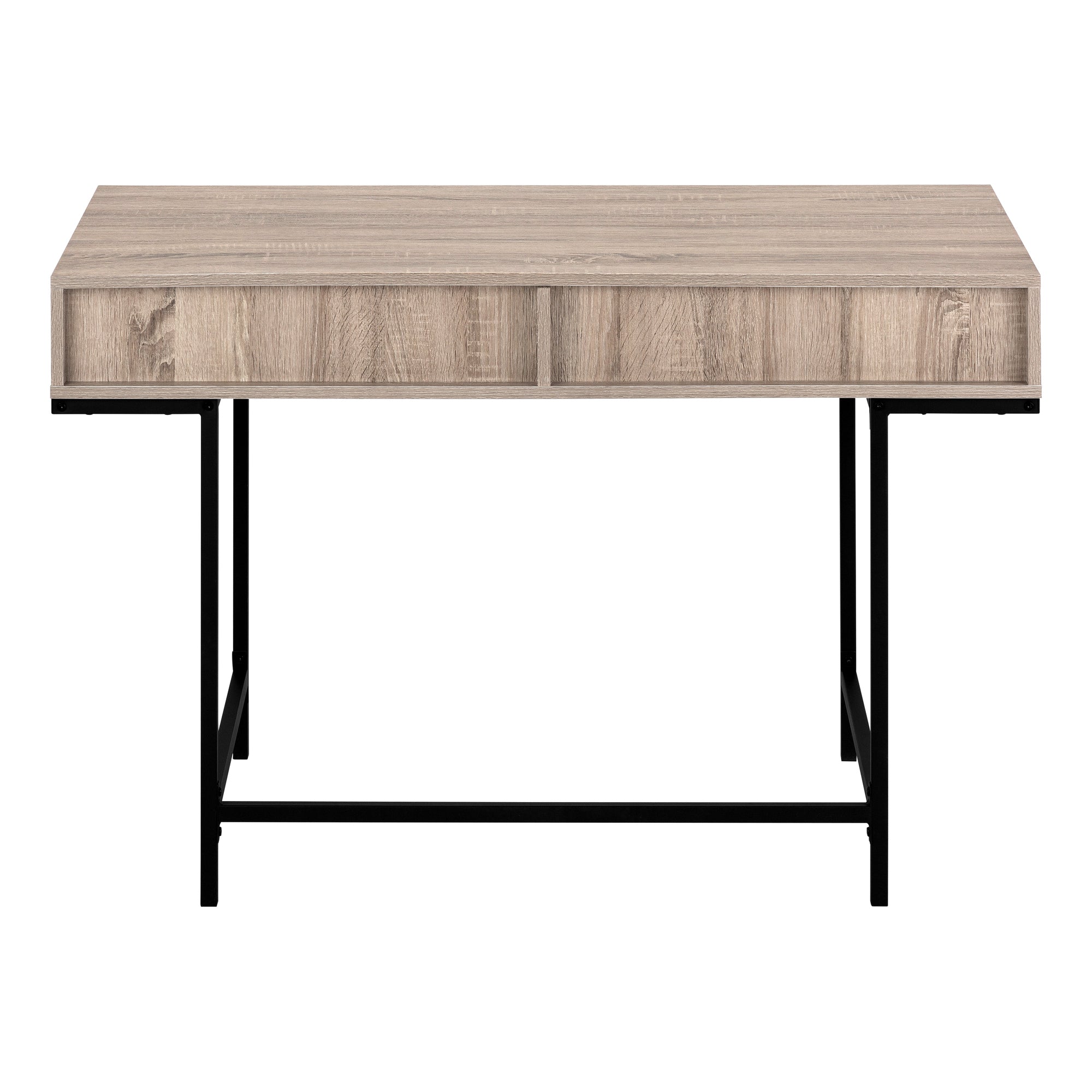 Computer Desk - 48"L / Black Marble-Look / Black Metal-Computer Desk-DECOROLALA