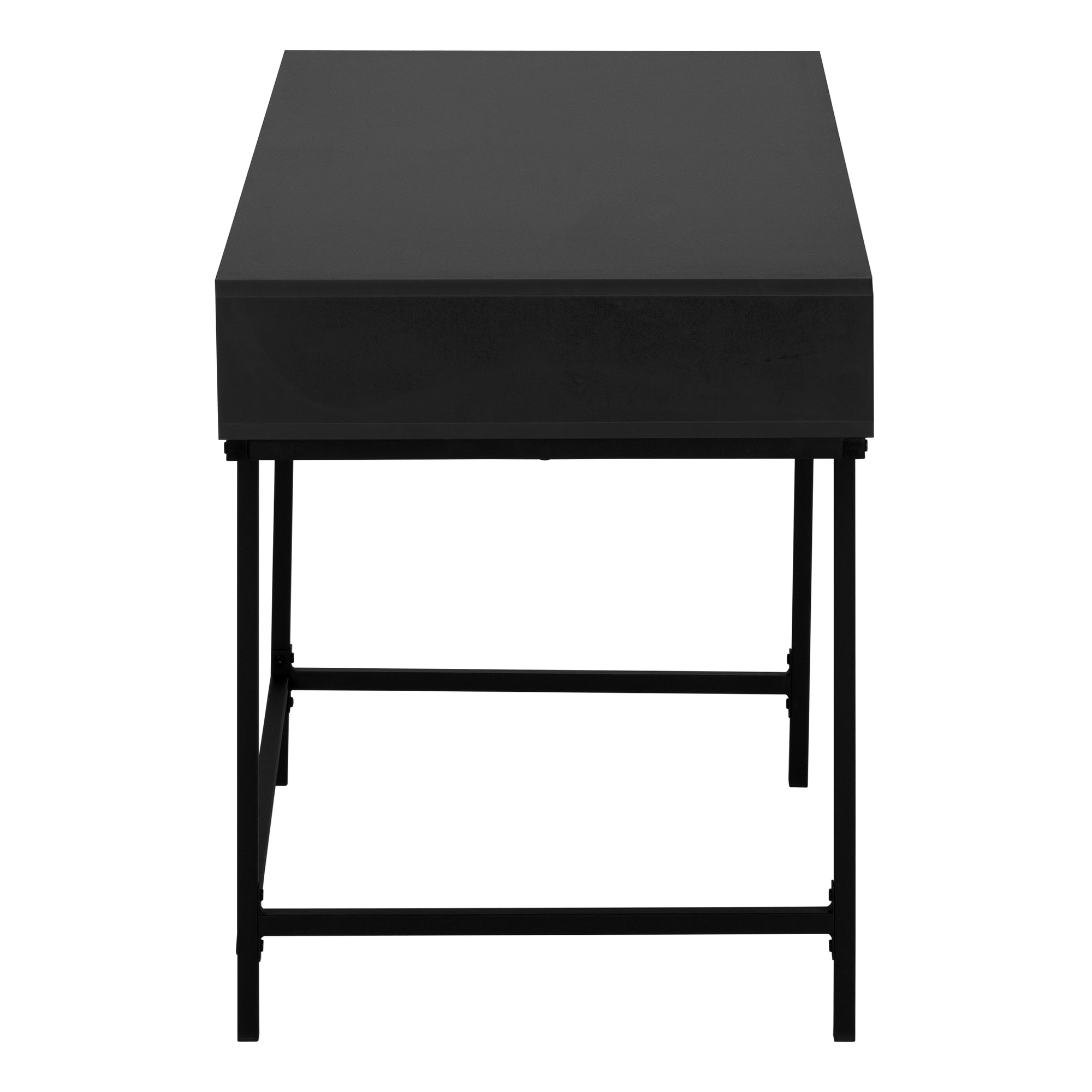 Computer Desk - 48"L / Black Marble-Look / Black Metal-Computer Desk-DECOROLALA
