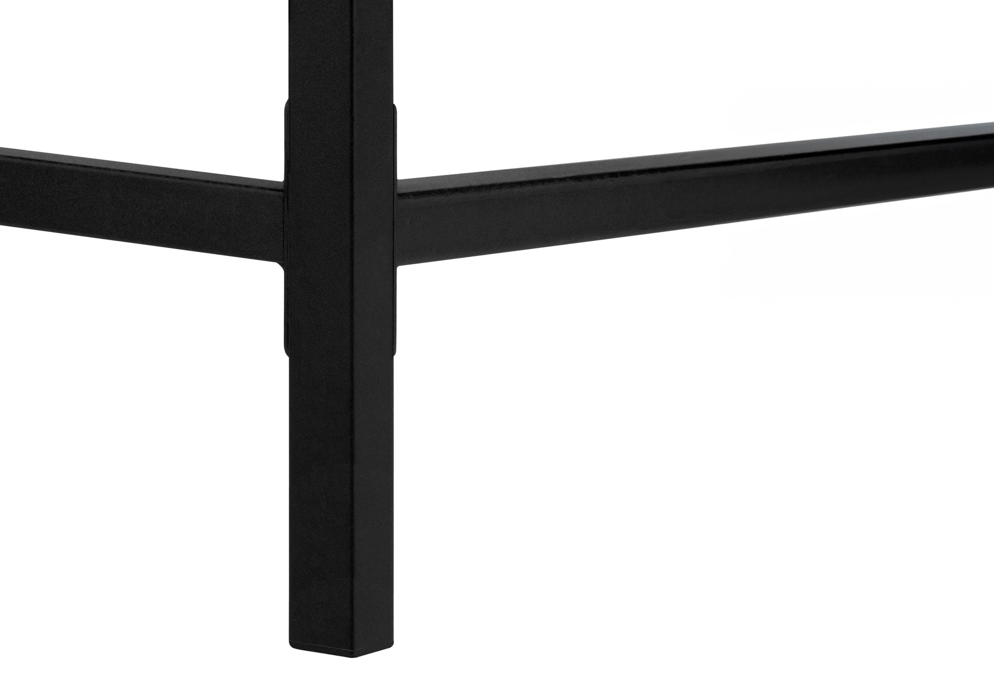 Computer Desk - 48"L / Black Marble-Look / Black Metal-Computer Desk-DECOROLALA