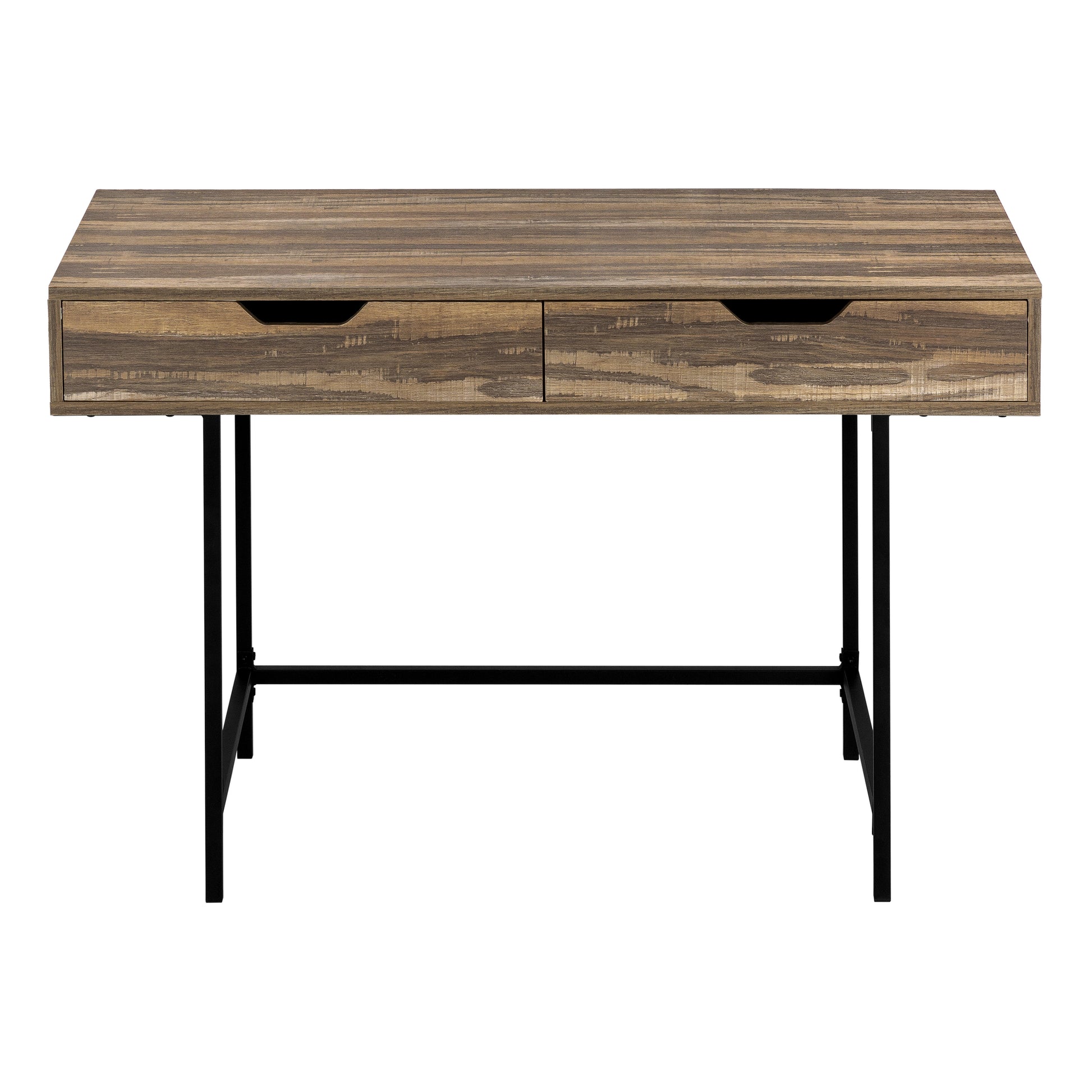 Computer Desk - 48"L / Black Marble-Look / Black Metal-Computer Desk-DECOROLALA