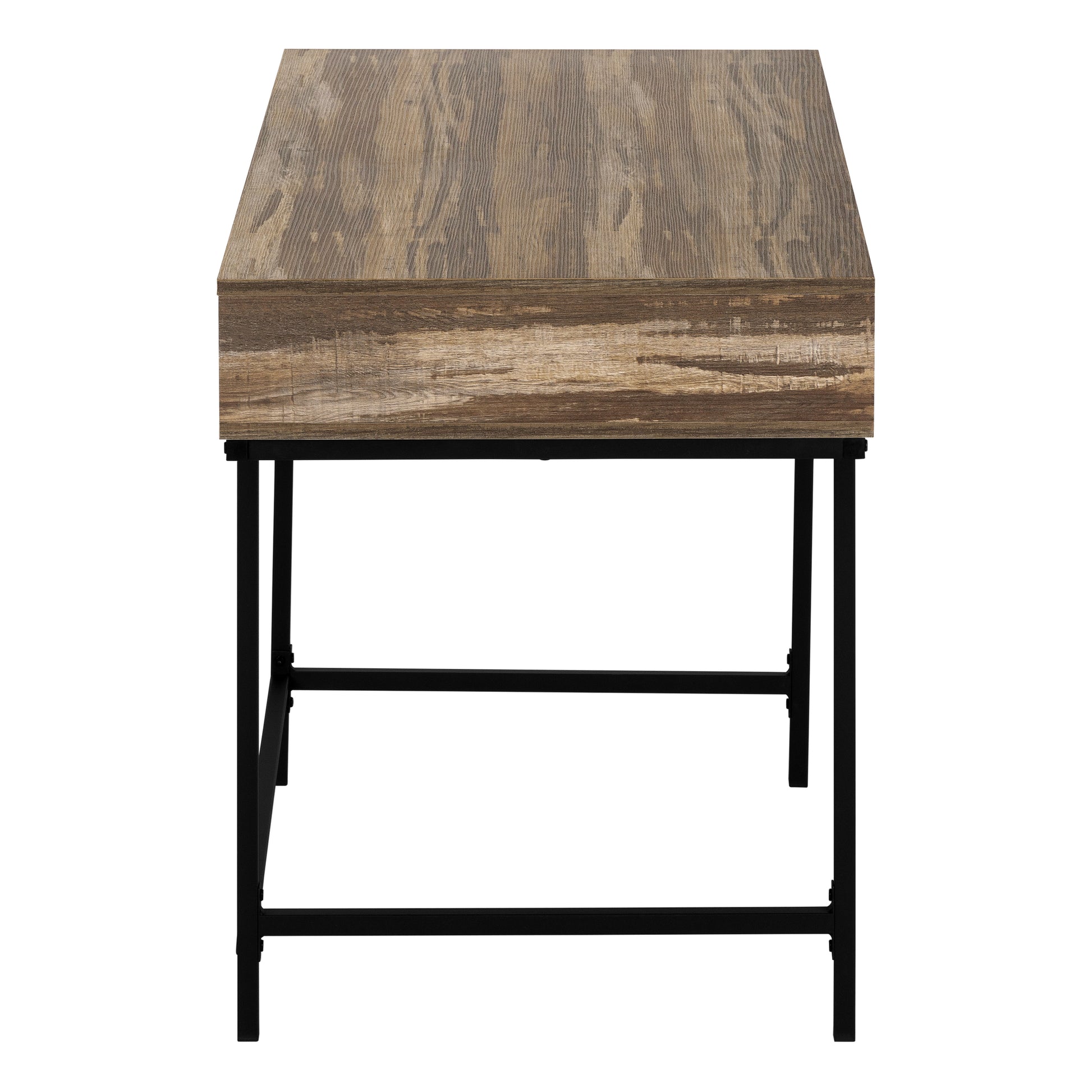 Computer Desk - 48"L / Black Marble-Look / Black Metal-Computer Desk-DECOROLALA