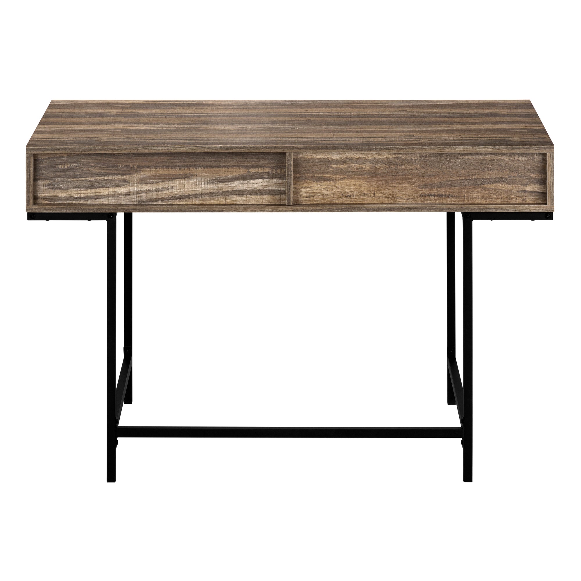 Computer Desk - 48"L / Black Marble-Look / Black Metal-Computer Desk-DECOROLALA