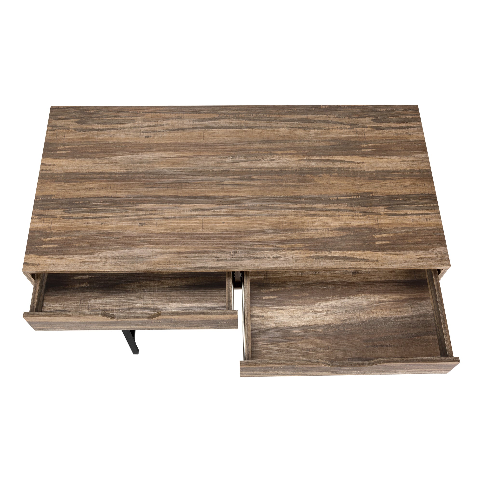 Computer Desk - 48"L / Black Marble-Look / Black Metal-Computer Desk-DECOROLALA