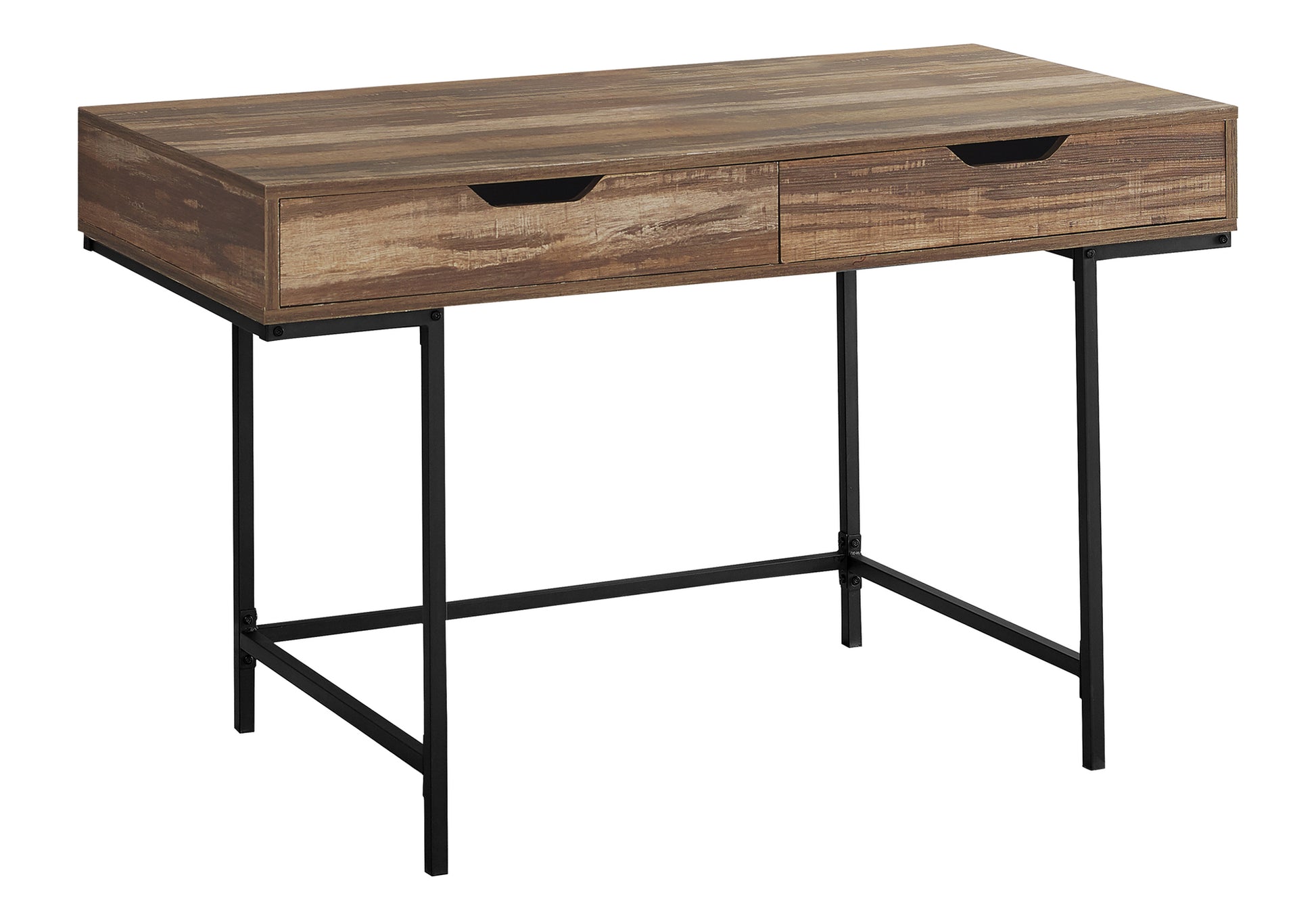 Computer Desk - 48"L / Black Marble-Look / Black Metal-Computer Desk-DECOROLALA