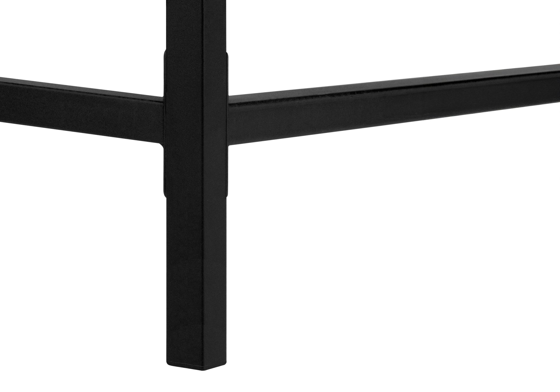 Computer Desk - 48"L / Black Marble-Look / Black Metal-Computer Desk-DECOROLALA