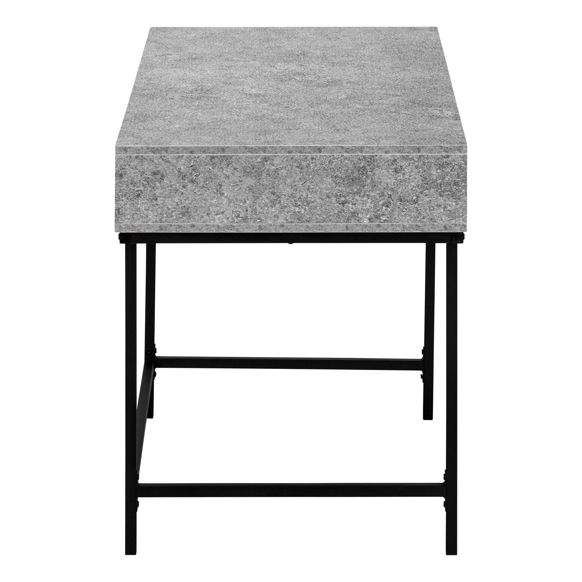 Computer Desk - 48"L / Black Marble-Look / Black Metal-Computer Desk-DECOROLALA