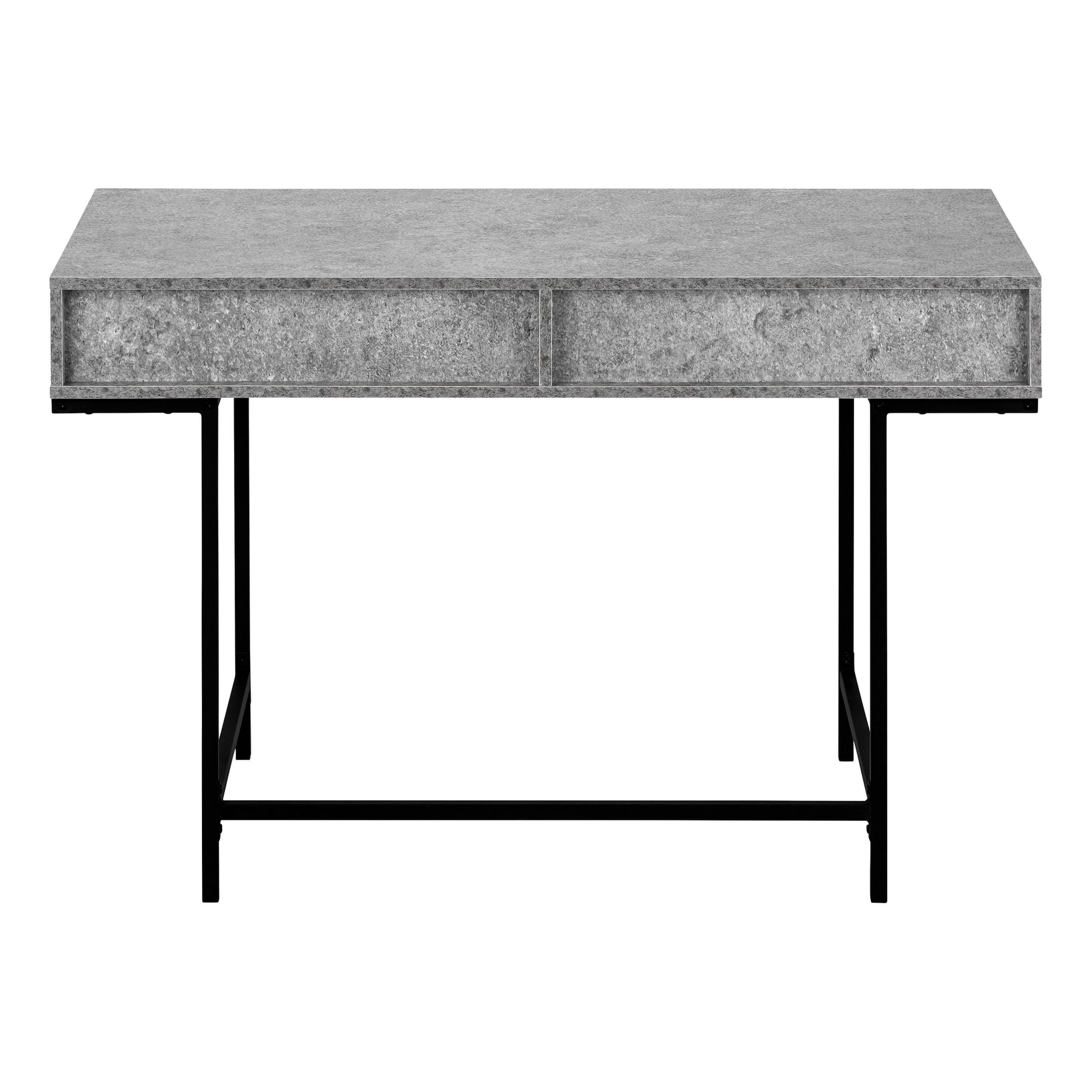 Computer Desk - 48"L / Black Marble-Look / Black Metal-Computer Desk-DECOROLALA
