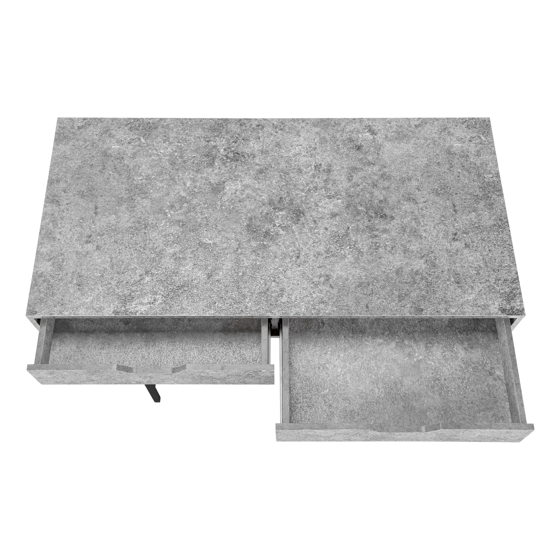 Computer Desk - 48"L / Black Marble-Look / Black Metal-Computer Desk-DECOROLALA