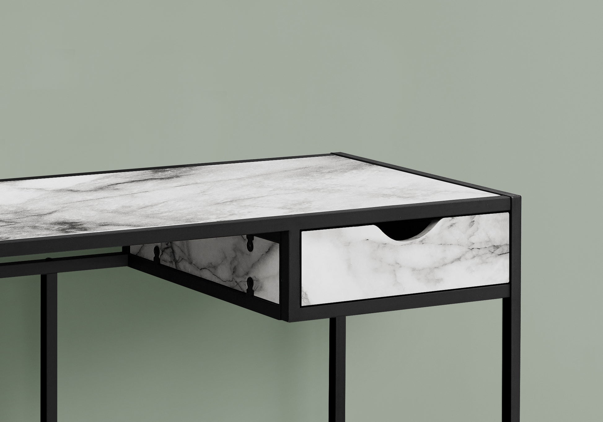 Computer Desk - 42"L / Grey / Dark Grey Metal-Computer Desk-DECOROLALA