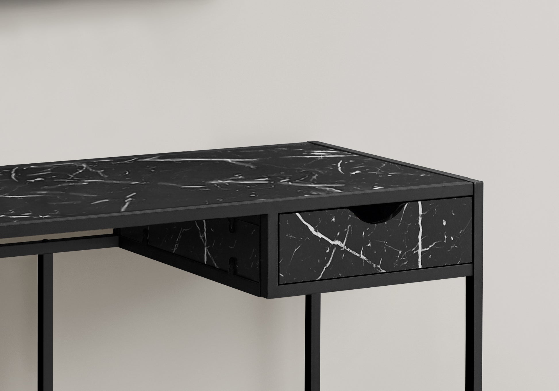 Computer Desk - 42"L / Grey / Dark Grey Metal-Computer Desk-DECOROLALA
