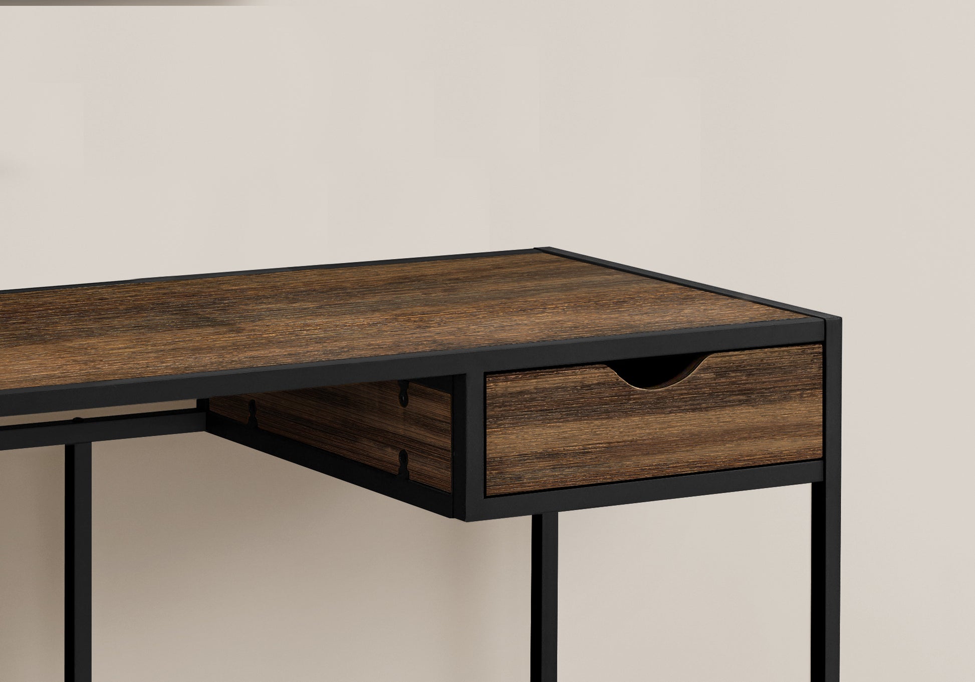 Computer Desk - 42"L / Grey / Dark Grey Metal-Computer Desk-DECOROLALA