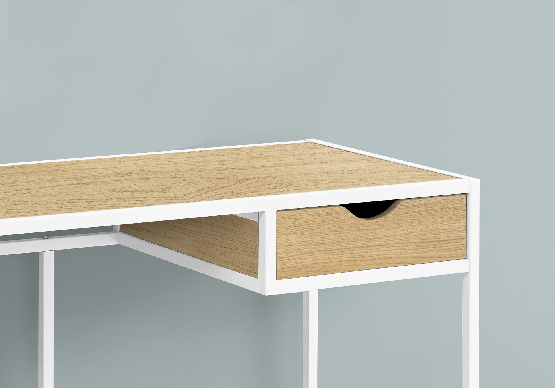 Computer Desk - 42"L / Grey / Dark Grey Metal-Computer Desk-DECOROLALA