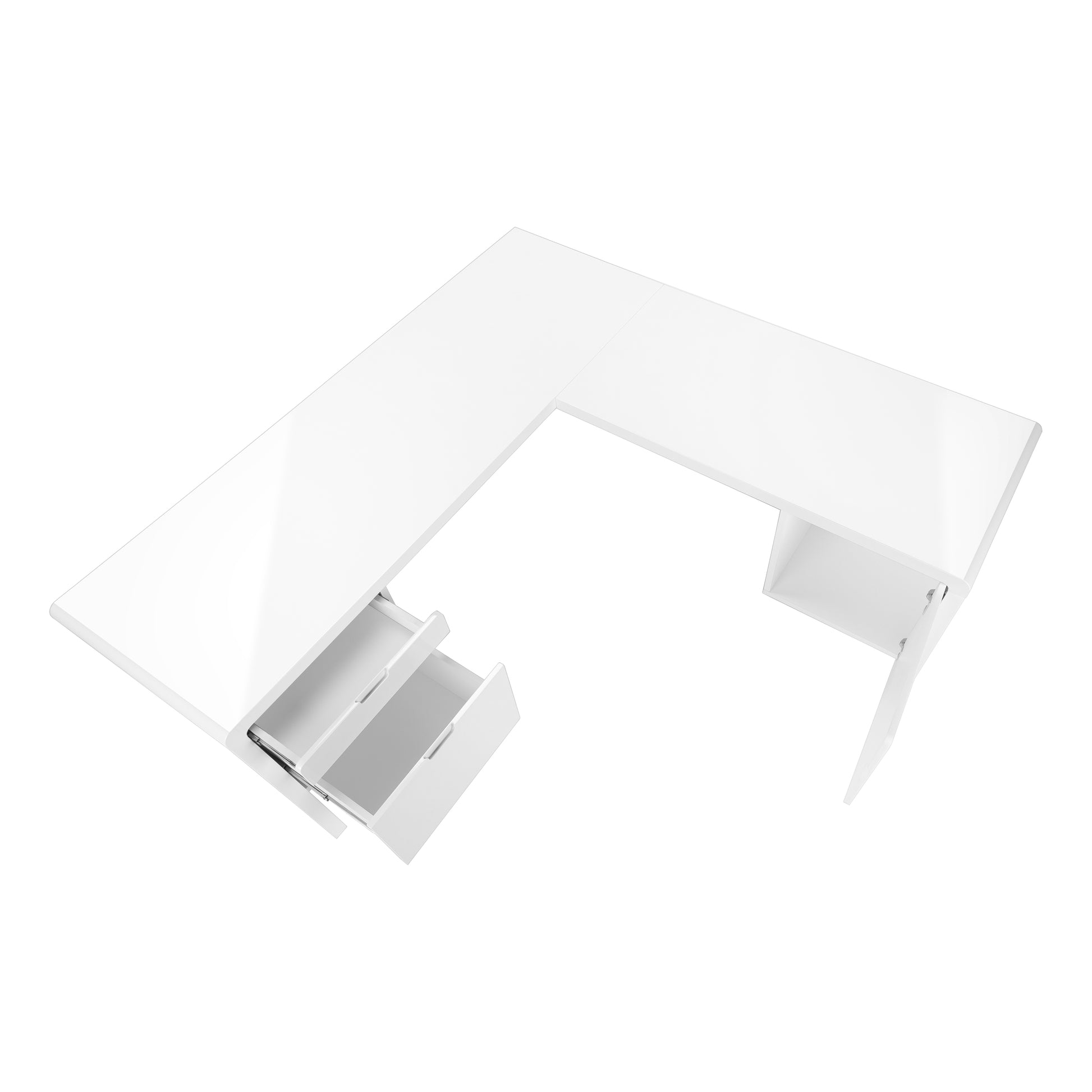 COMPUTER DESK - 72"L / HIGH GLOSSY WHITE LEFT/ RIGHT FACE-Computer Desk-DECOROLALA
