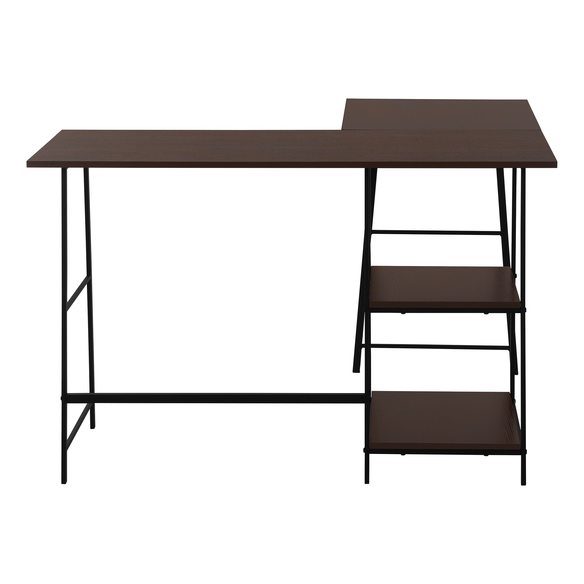 Computer Desk - 48"L / Espresso Top / Black Metal Corner-Computer Desk-DECOROLALA