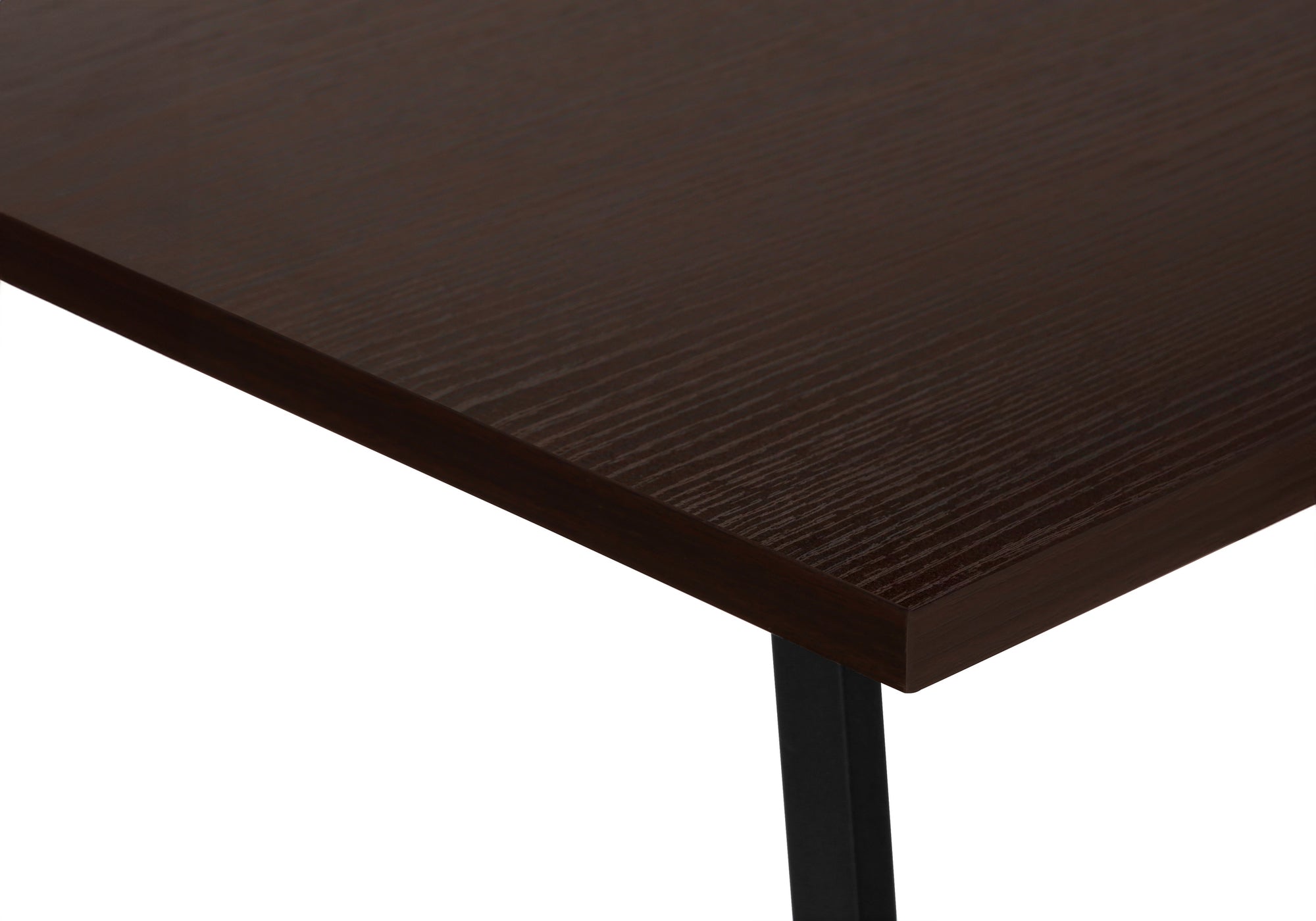 Computer Desk - 48"L / Espresso Top / Black Metal Corner-Computer Desk-DECOROLALA