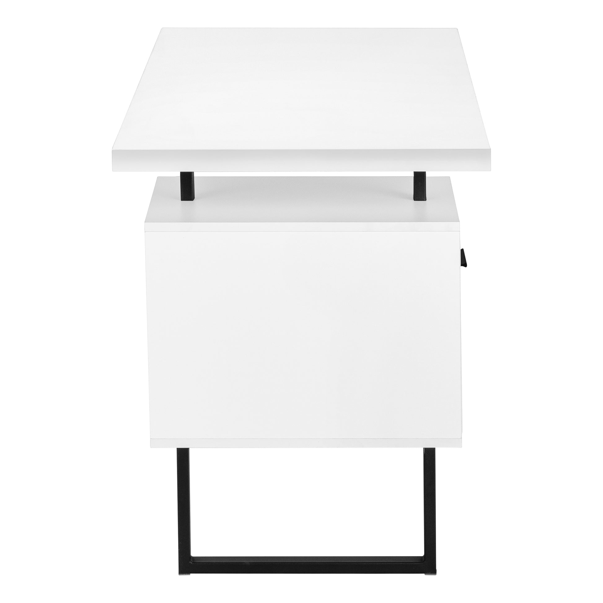 Computer Desk - 60"L / Espresso / Silver Metal-Computer Desk-DECOROLALA