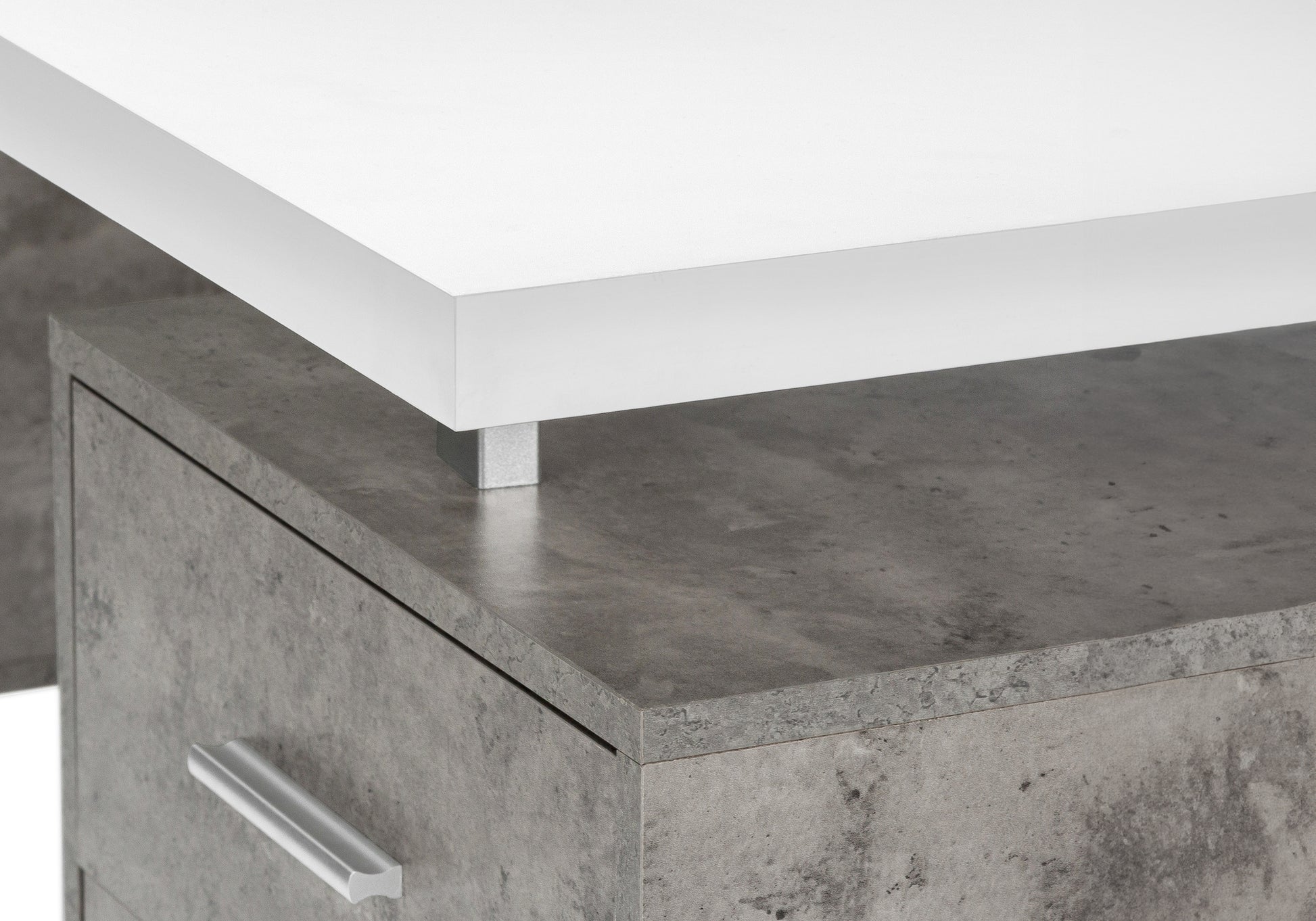 Computer Desk - 60"L / Espresso / Silver Metal-Computer Desk-DECOROLALA