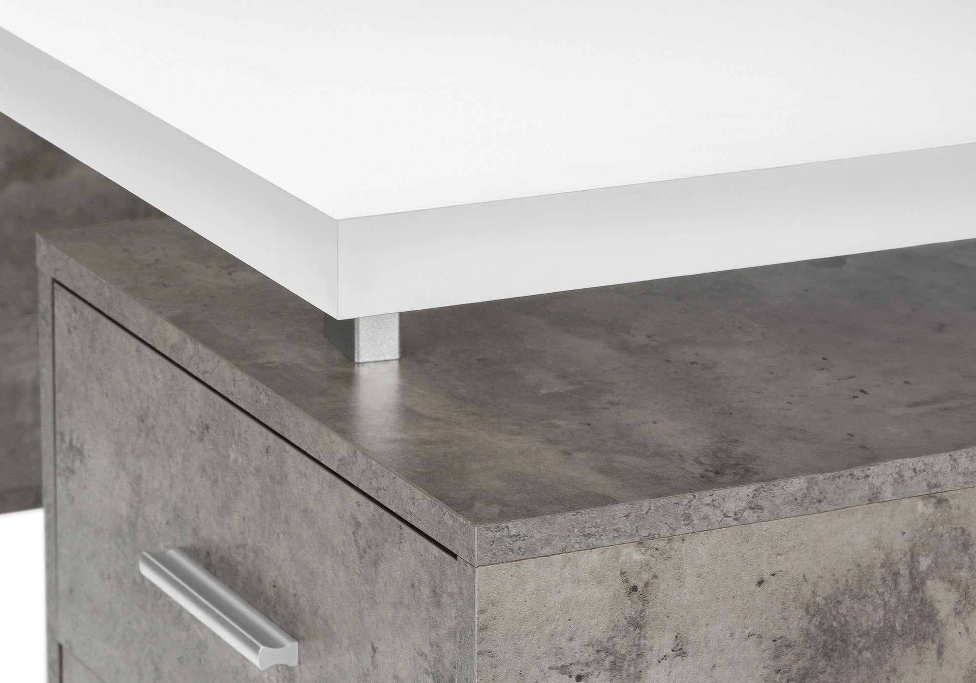 Computer Desk - 60"L / Espresso / Silver Metal-Computer Desk-DECOROLALA