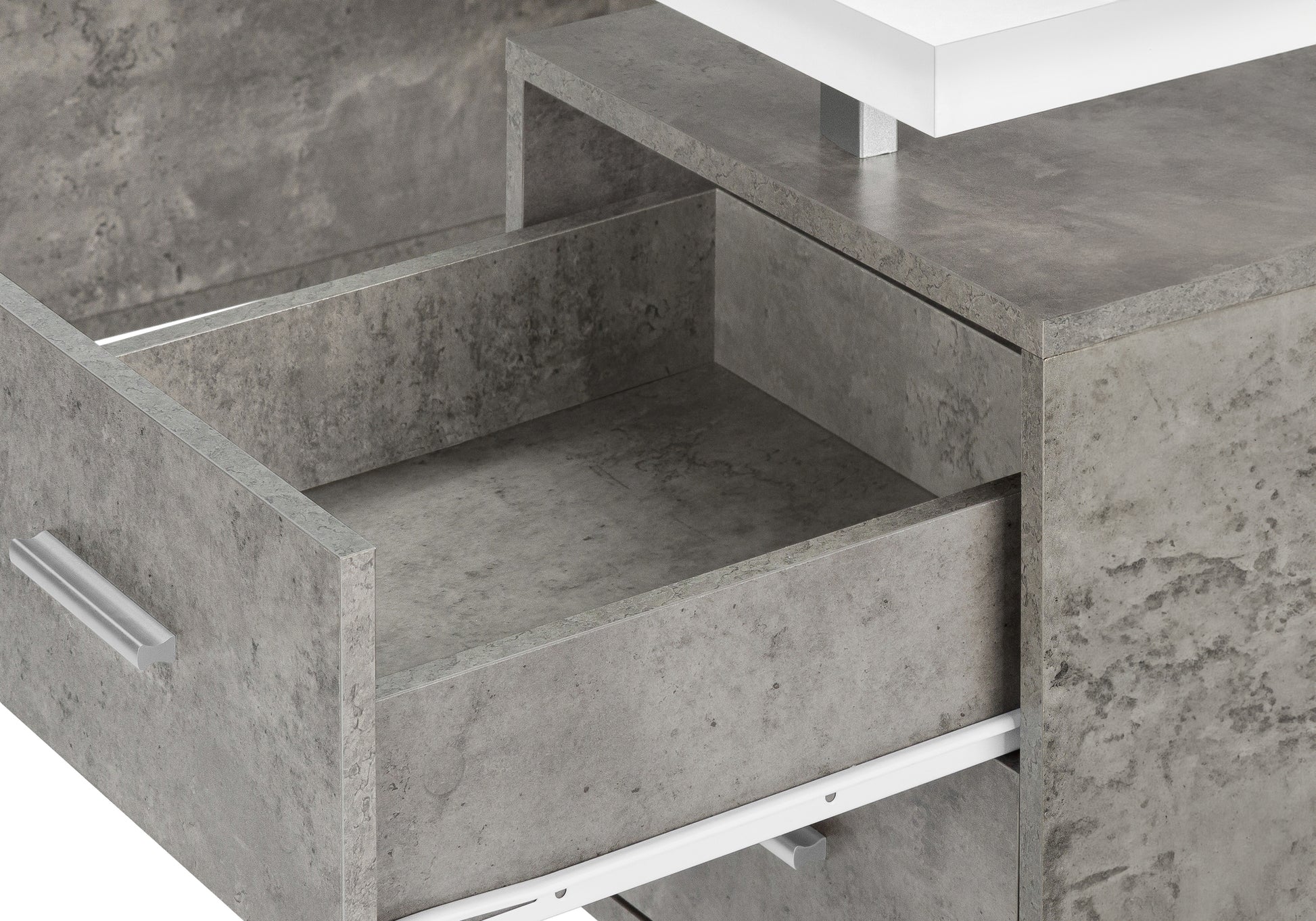Computer Desk - 60"L / Espresso / Silver Metal-Computer Desk-DECOROLALA