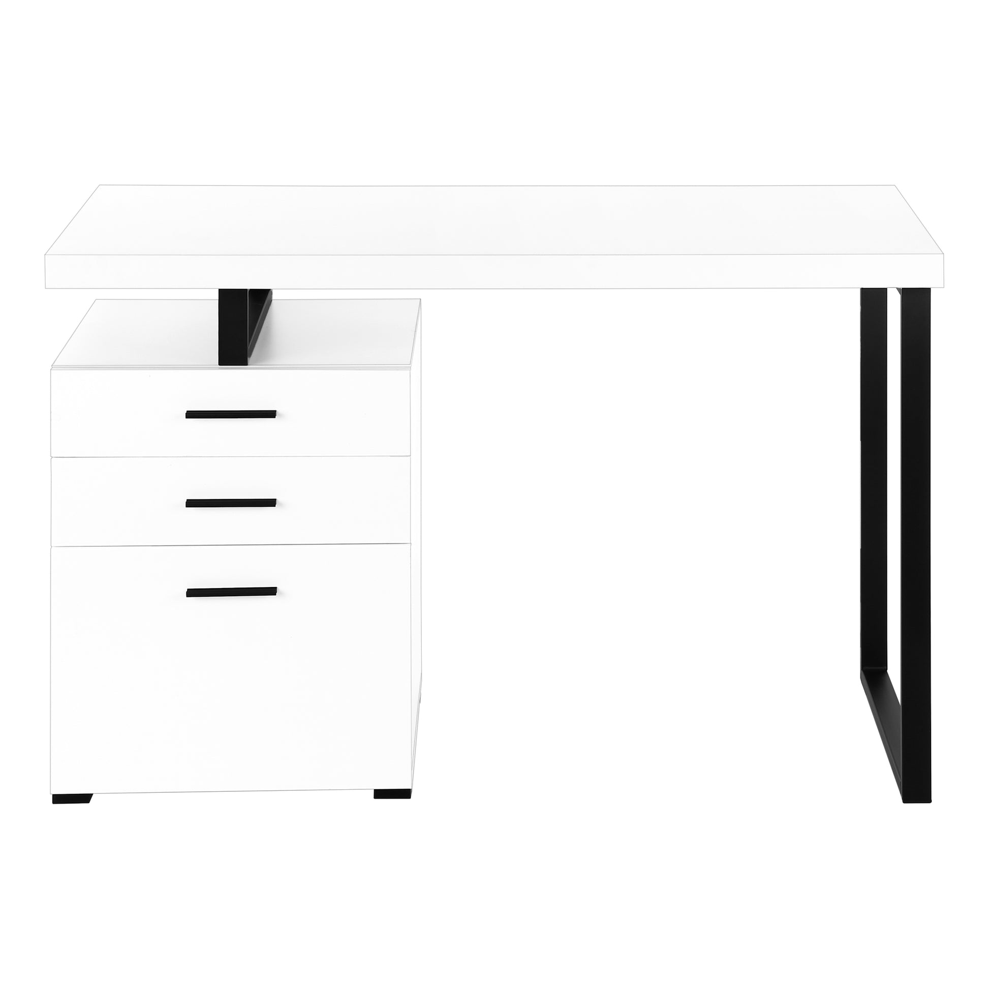 Computer Desk - 48"L / Brown Reclaimed Wood / Black Metal-Office Cabinet-DECOROLALA