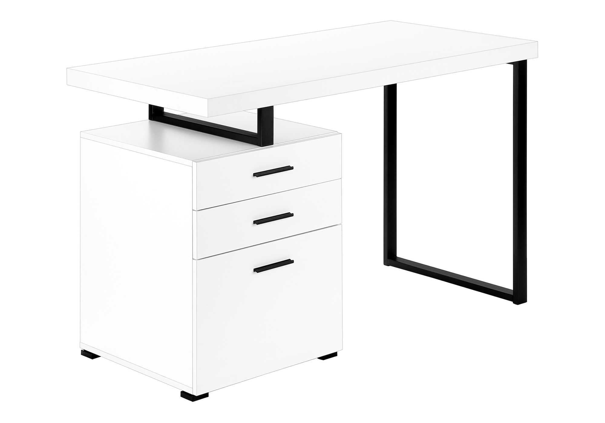 Computer Desk - 48"L / Brown Reclaimed Wood / Black Metal-Office Cabinet-DECOROLALA