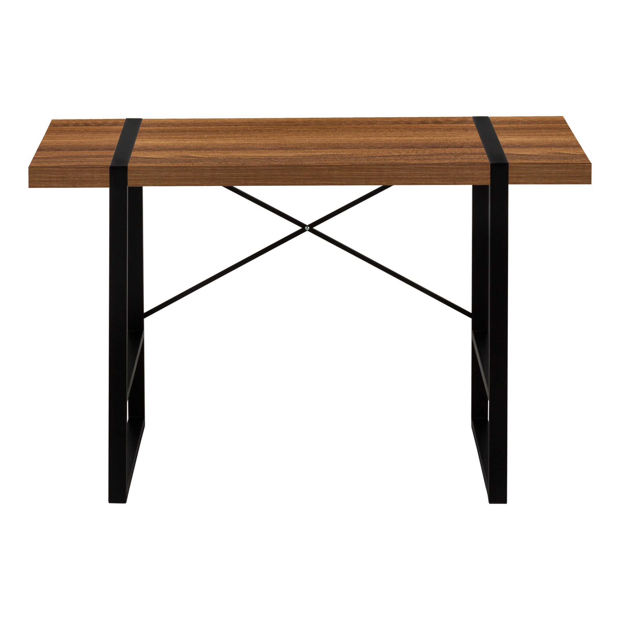 Computer Desk - 48"L / Dark Taupe / Black Metal-Computer Desk-DECOROLALA
