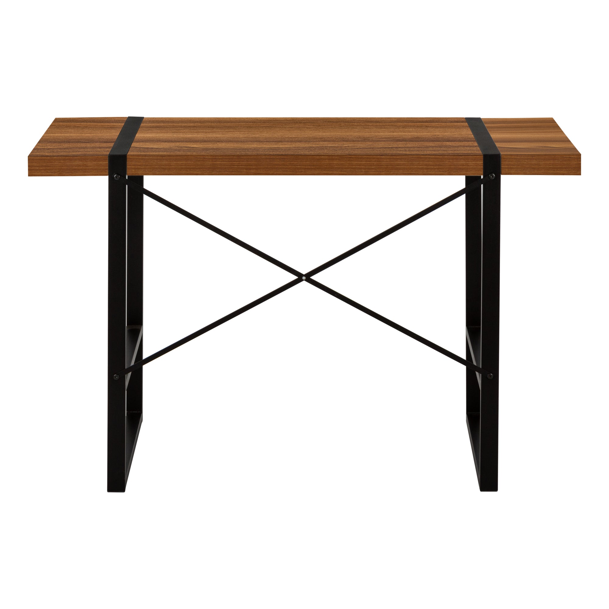 Computer Desk - 48"L / Dark Taupe / Black Metal-Computer Desk-DECOROLALA