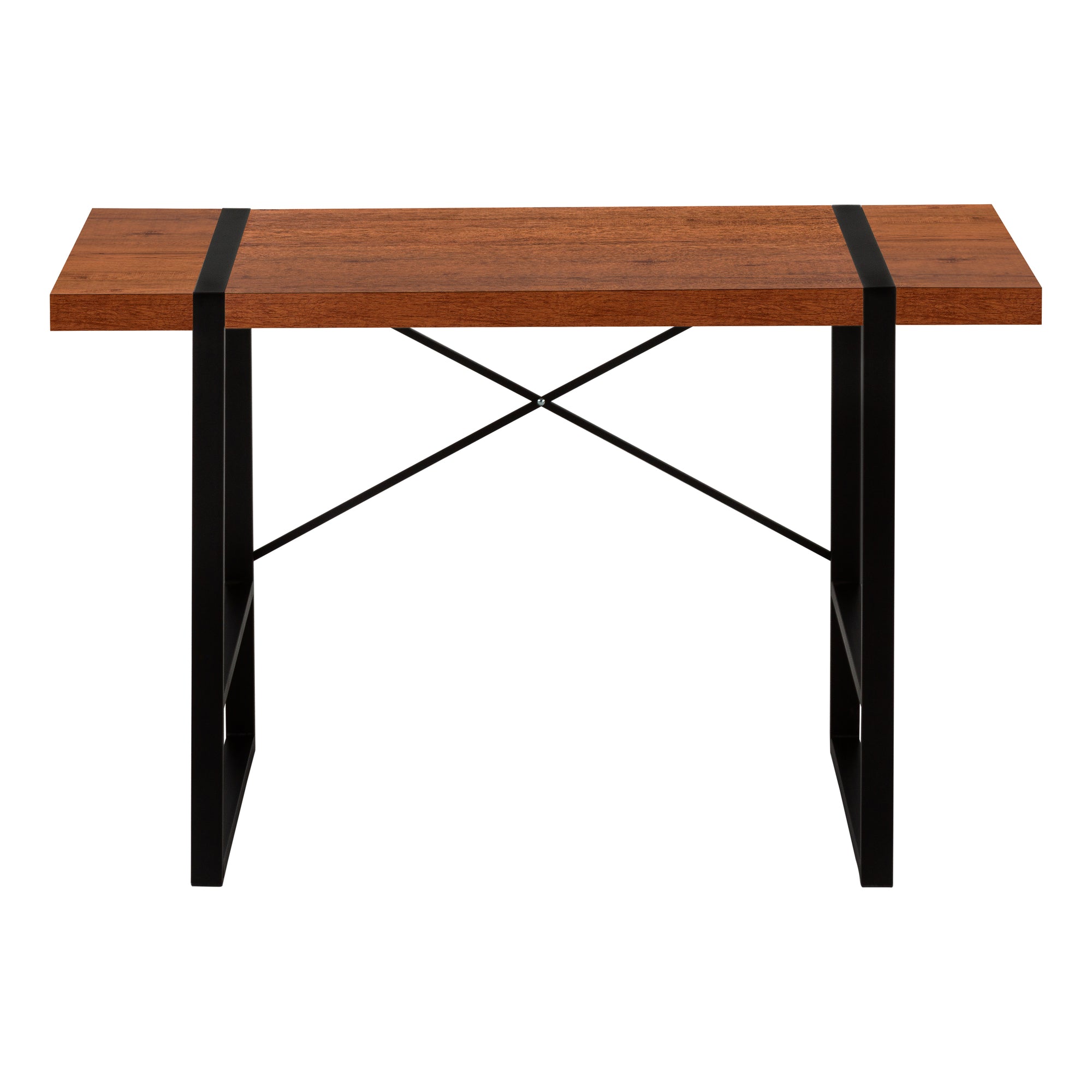 Computer Desk - 48"L / Dark Taupe / Black Metal-Computer Desk-DECOROLALA