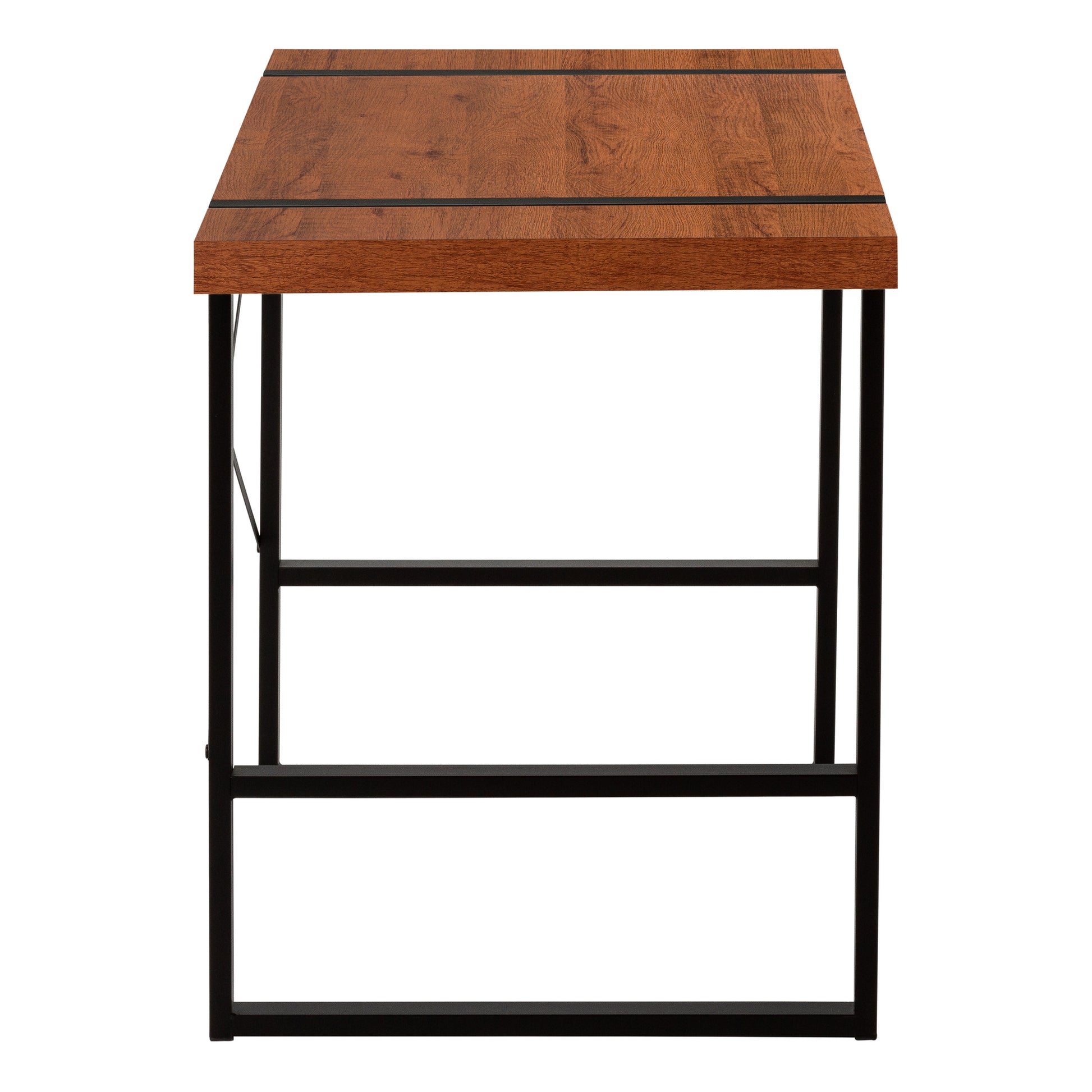 Computer Desk - 48"L / Dark Taupe / Black Metal-Computer Desk-DECOROLALA