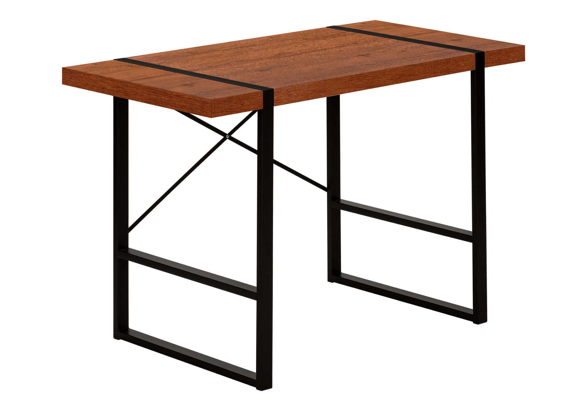 Computer Desk - 48"L / Dark Taupe / Black Metal-Computer Desk-DECOROLALA