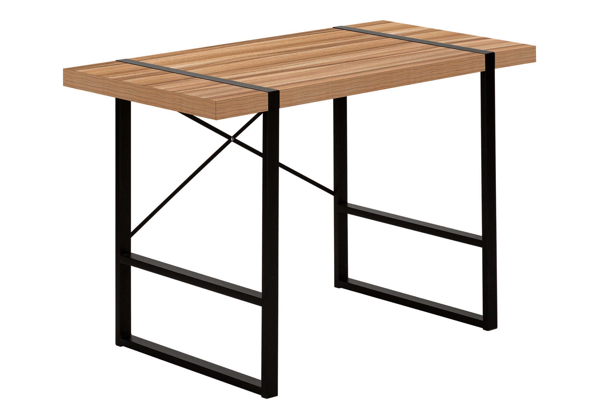 Computer Desk - 48"L / Dark Taupe / Black Metal-Computer Desk-DECOROLALA