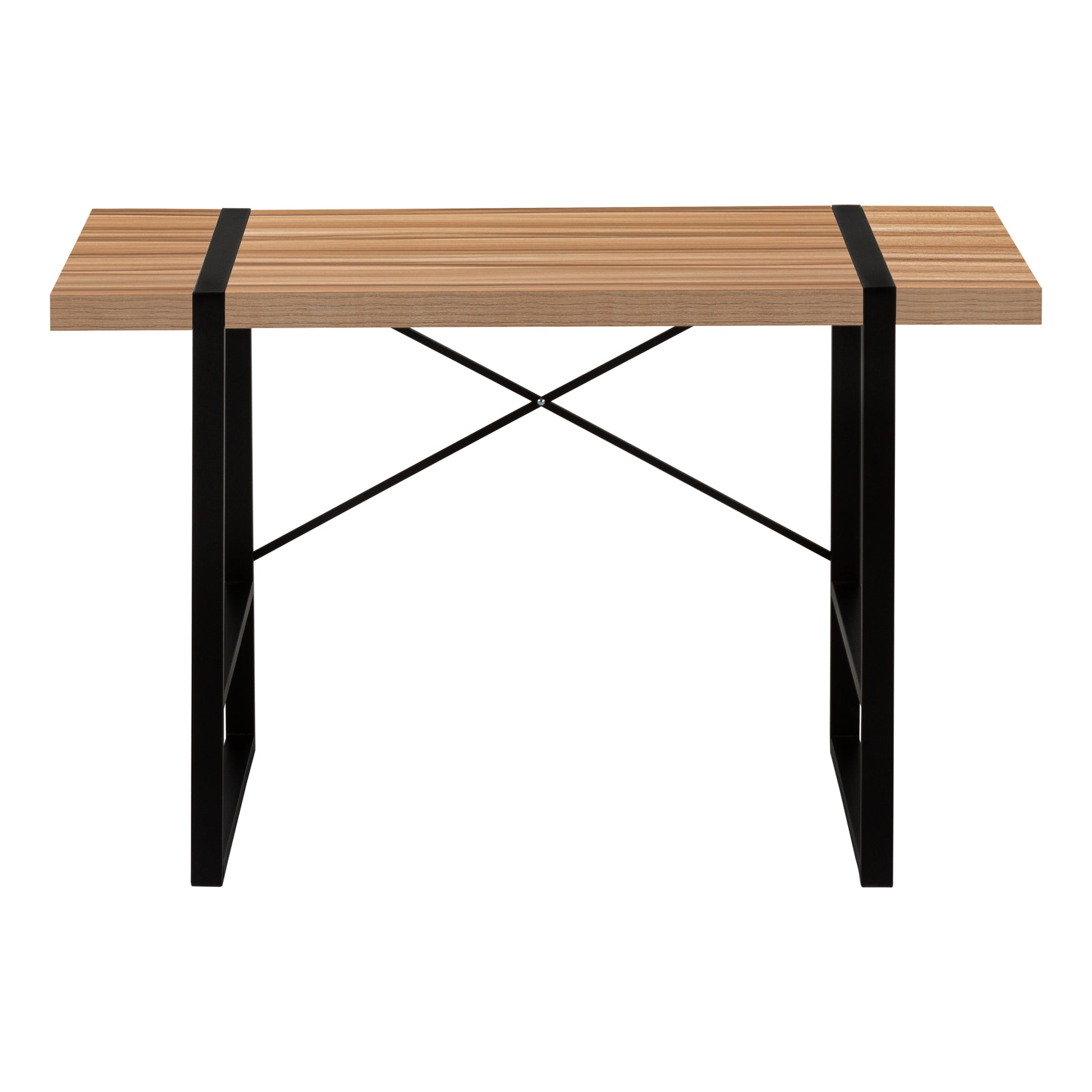 Computer Desk - 48"L / Dark Taupe / Black Metal-Computer Desk-DECOROLALA