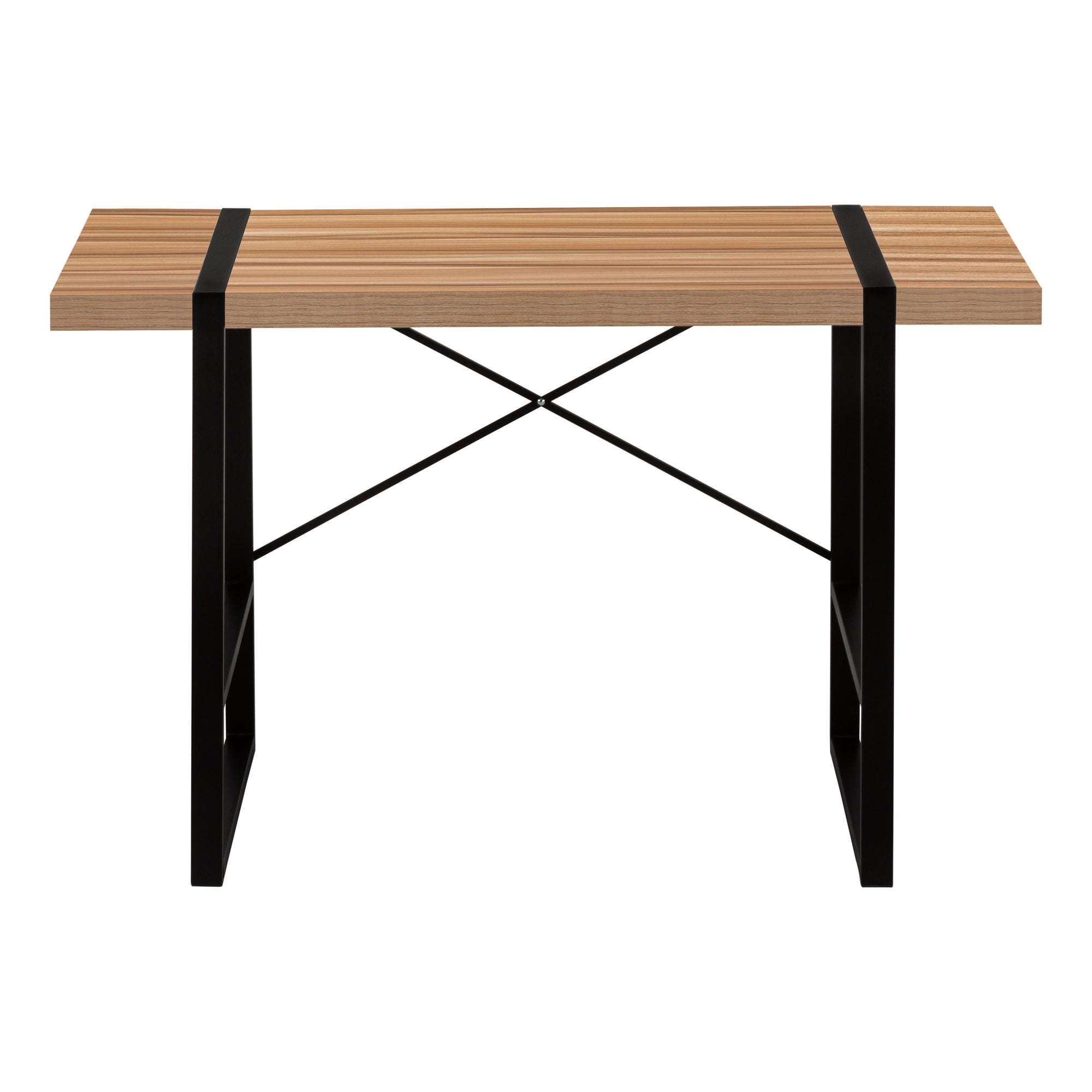 Computer Desk - 48"L / Dark Taupe / Black Metal-Computer Desk-DECOROLALA