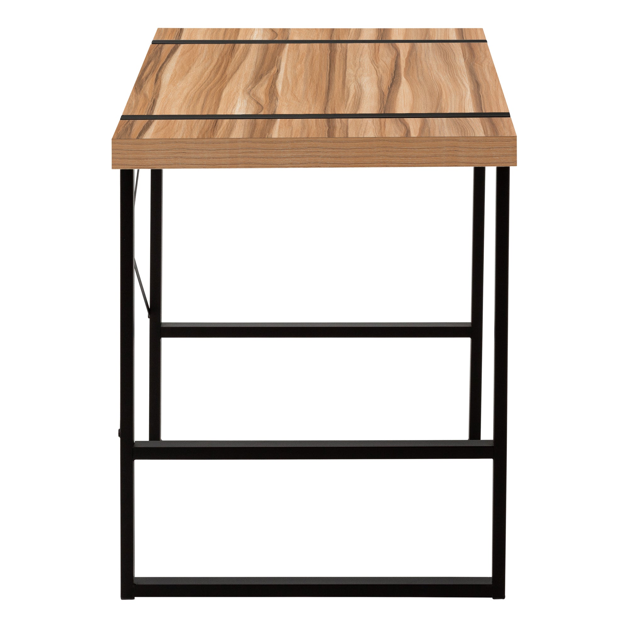 Computer Desk - 48"L / Dark Taupe / Black Metal-Computer Desk-DECOROLALA