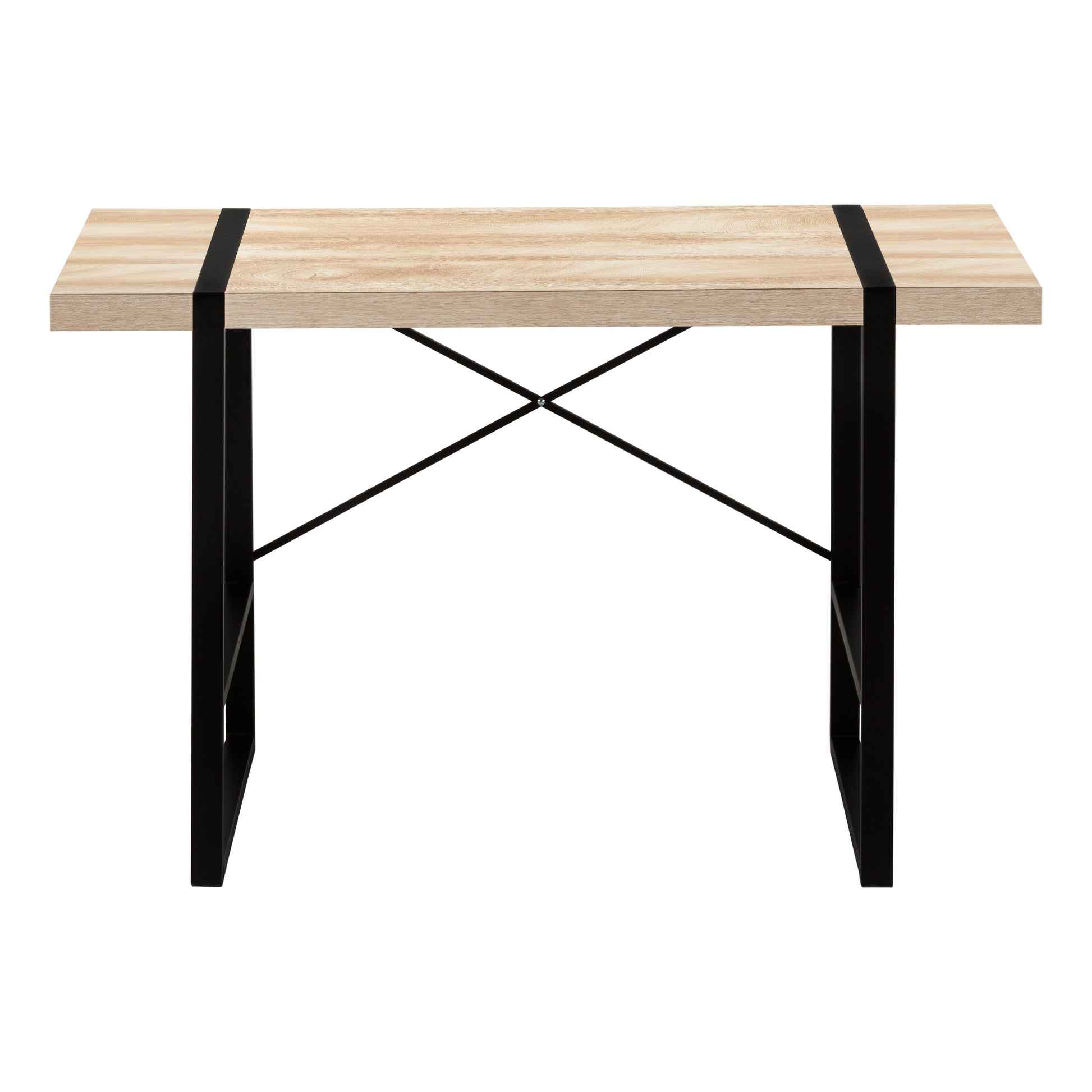 Computer Desk - 48"L / Dark Taupe / Black Metal-Computer Desk-DECOROLALA