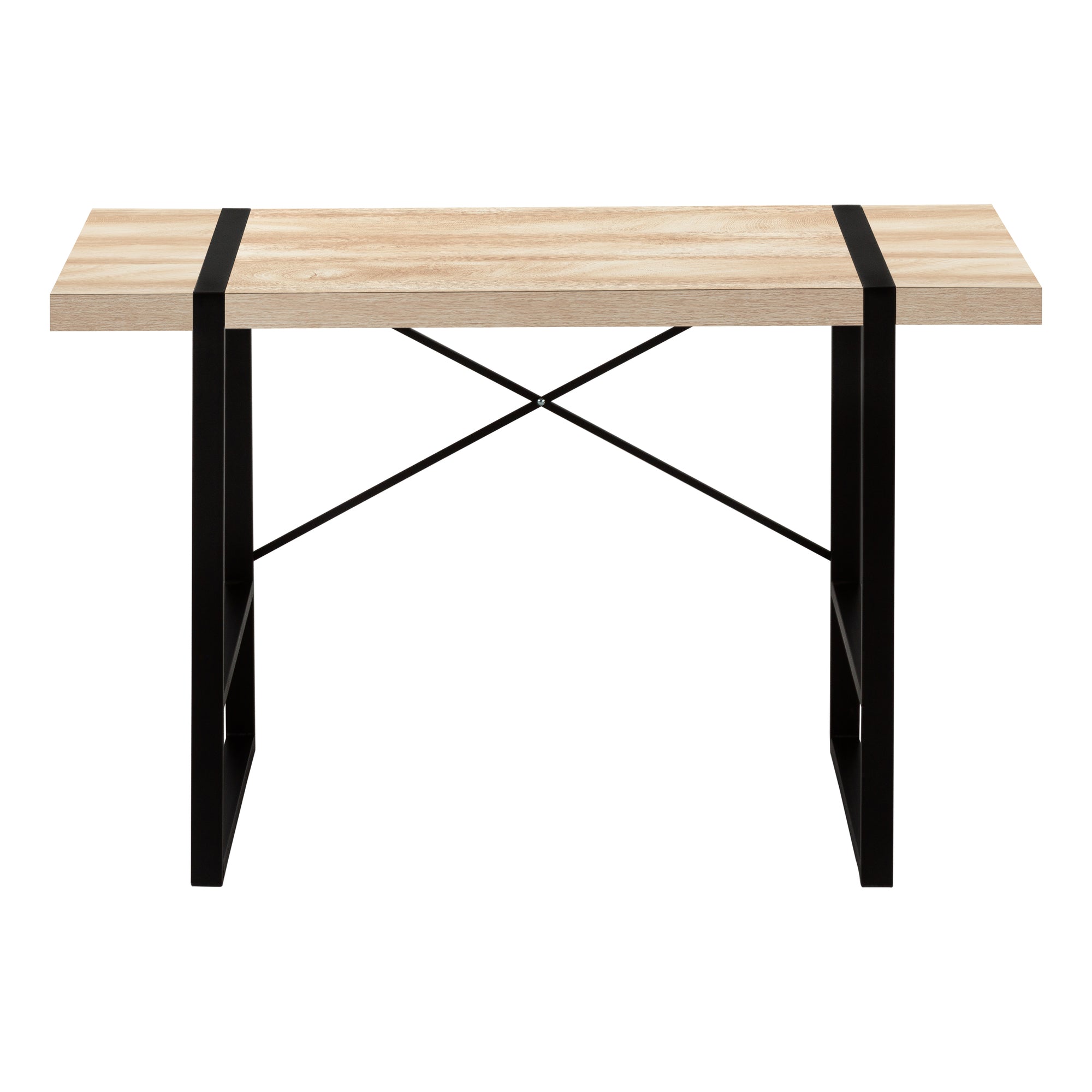 Computer Desk - 48"L / Dark Taupe / Black Metal-Computer Desk-DECOROLALA