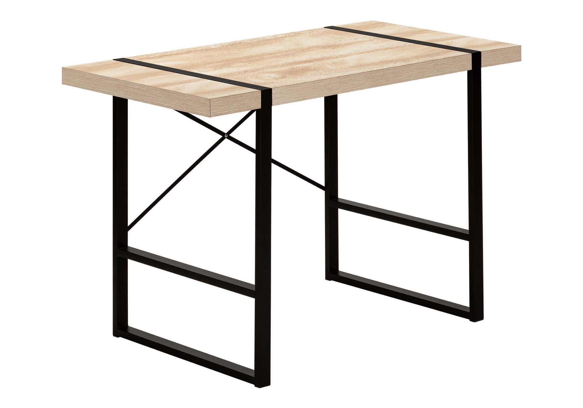 Computer Desk - 48"L / Dark Taupe / Black Metal-Computer Desk-DECOROLALA
