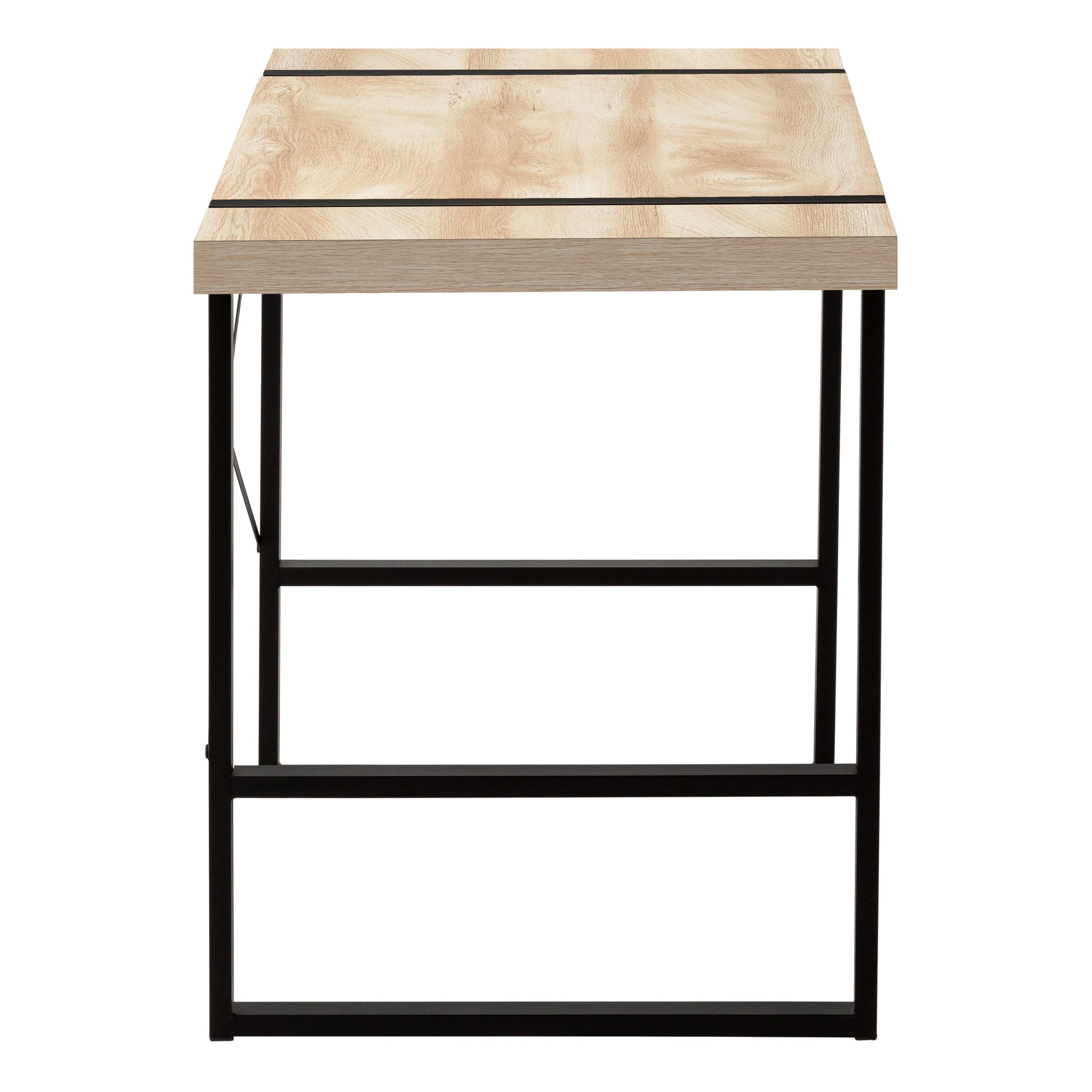 Computer Desk - 48"L / Dark Taupe / Black Metal-Computer Desk-DECOROLALA