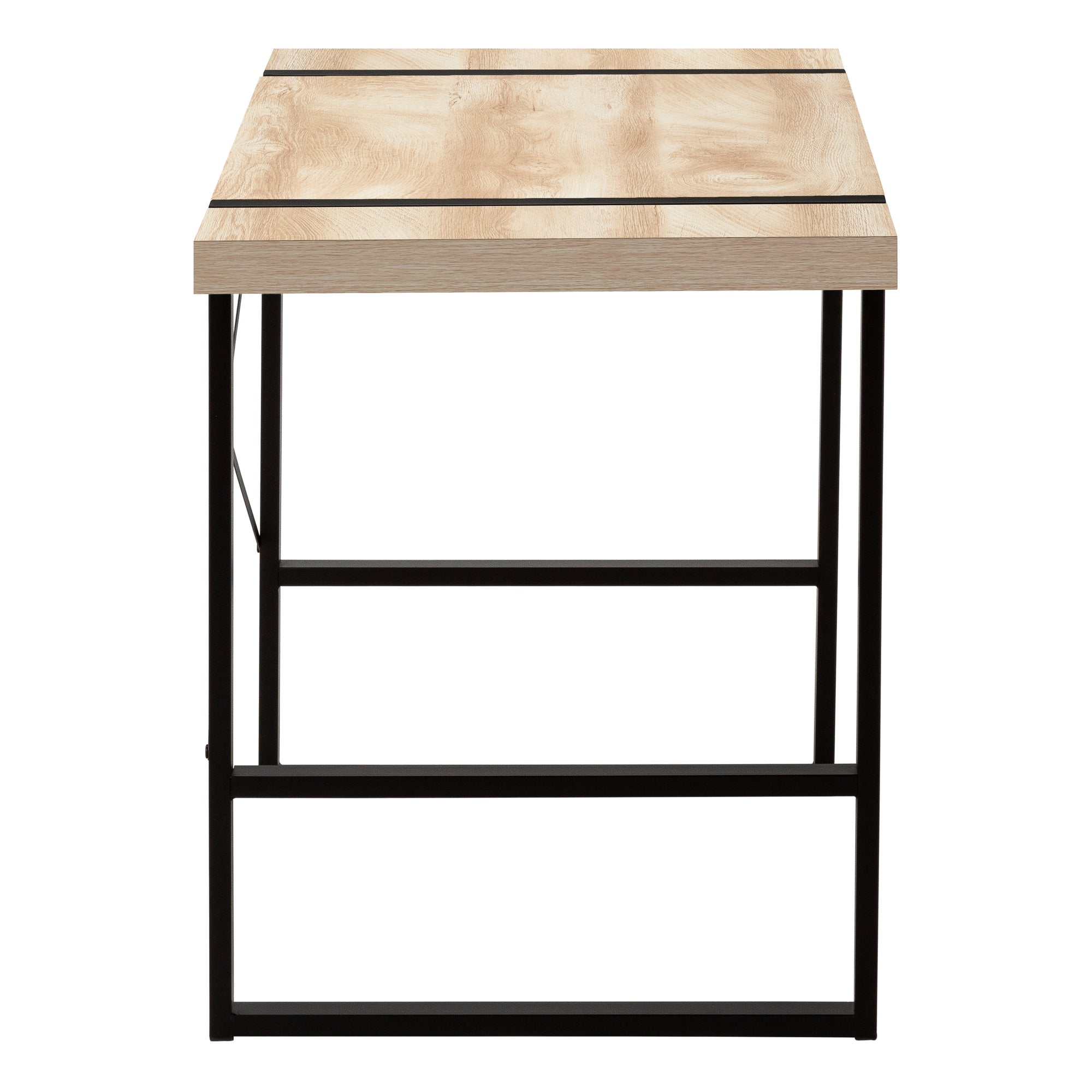 Computer Desk - 48"L / Dark Taupe / Black Metal-Computer Desk-DECOROLALA