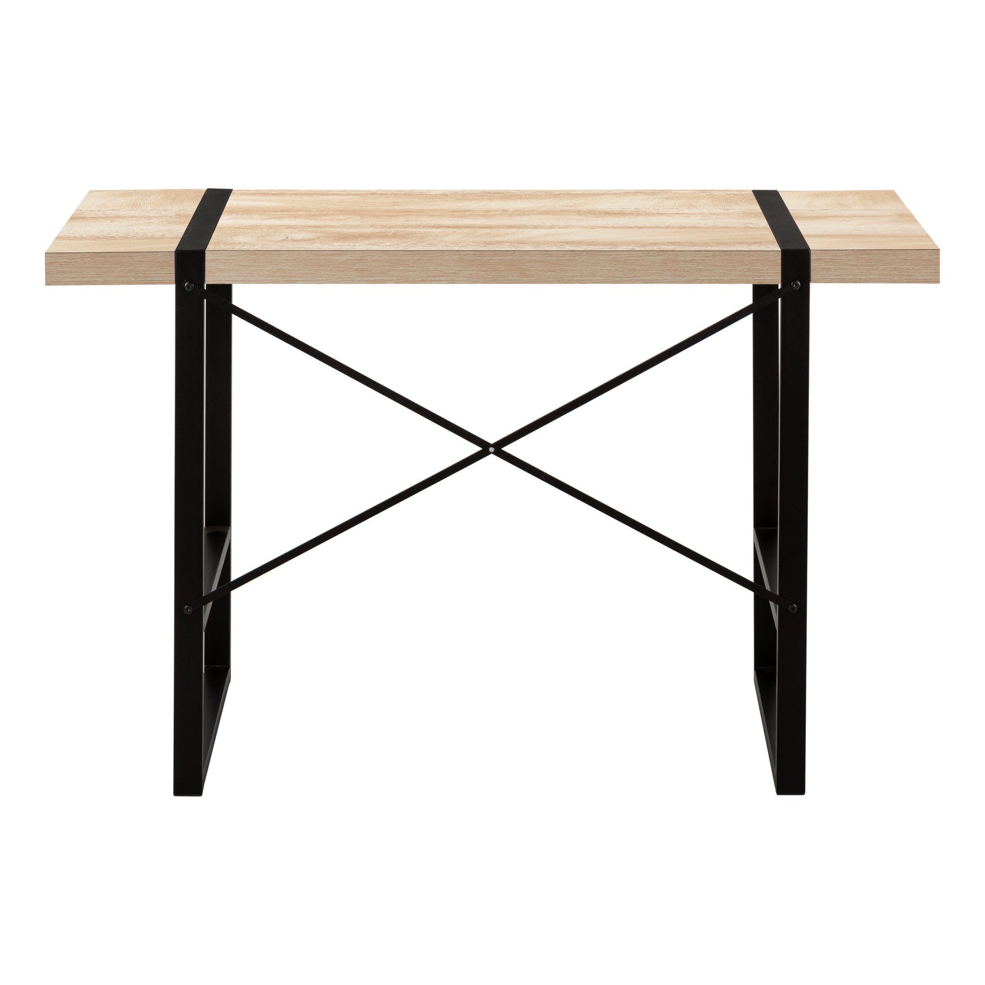 Computer Desk - 48"L / Dark Taupe / Black Metal-Computer Desk-DECOROLALA