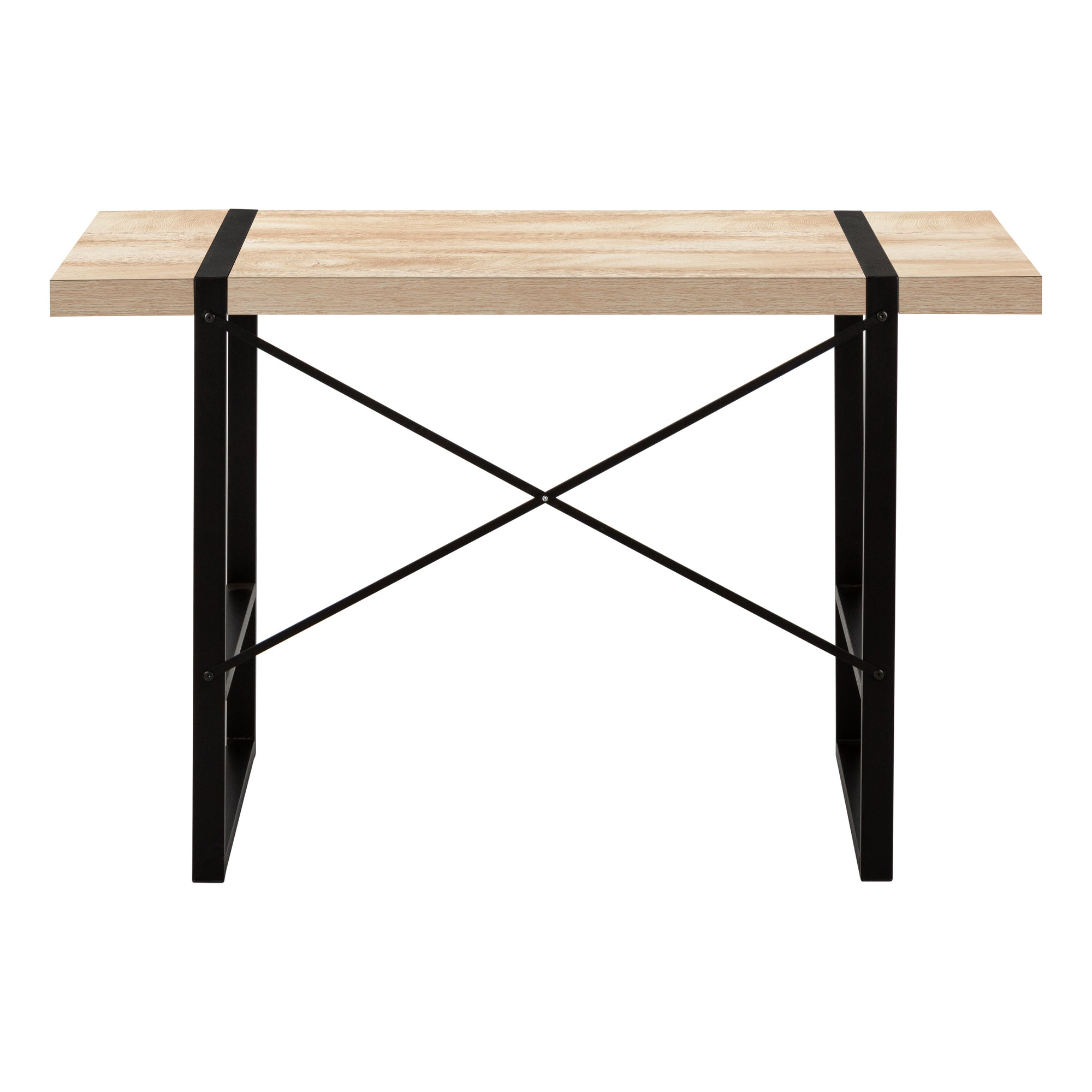 Computer Desk - 48"L / Dark Taupe / Black Metal-Computer Desk-DECOROLALA