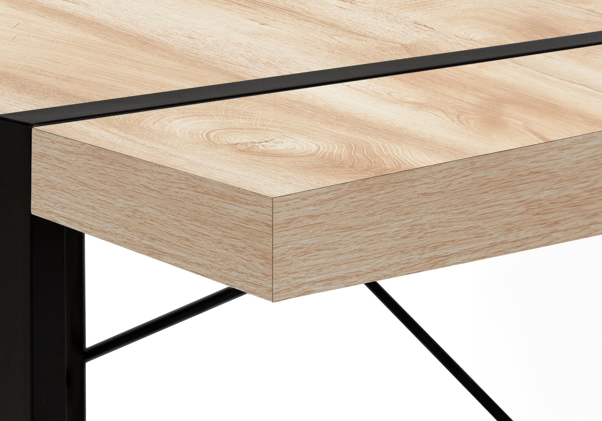 Computer Desk - 48"L / Dark Taupe / Black Metal-Computer Desk-DECOROLALA