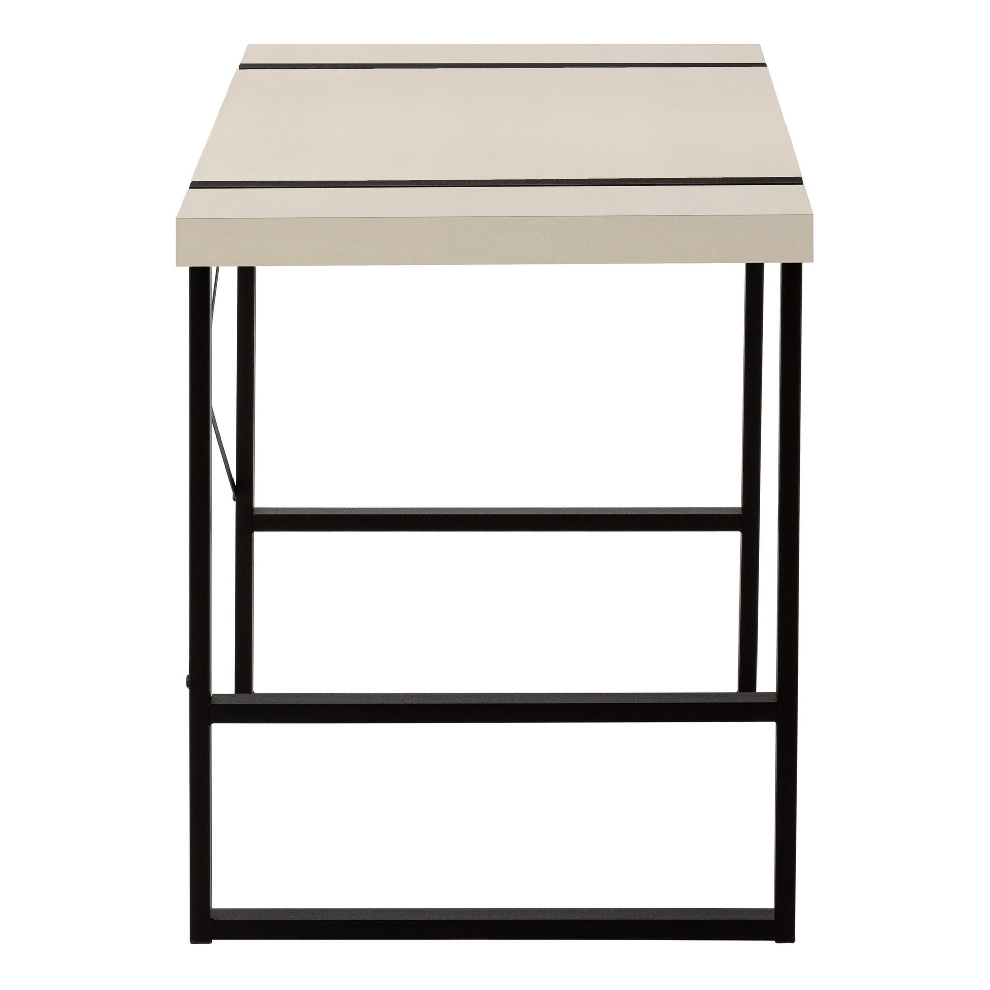 Computer Desk - 48"L / Dark Taupe / Black Metal-Computer Desk-DECOROLALA