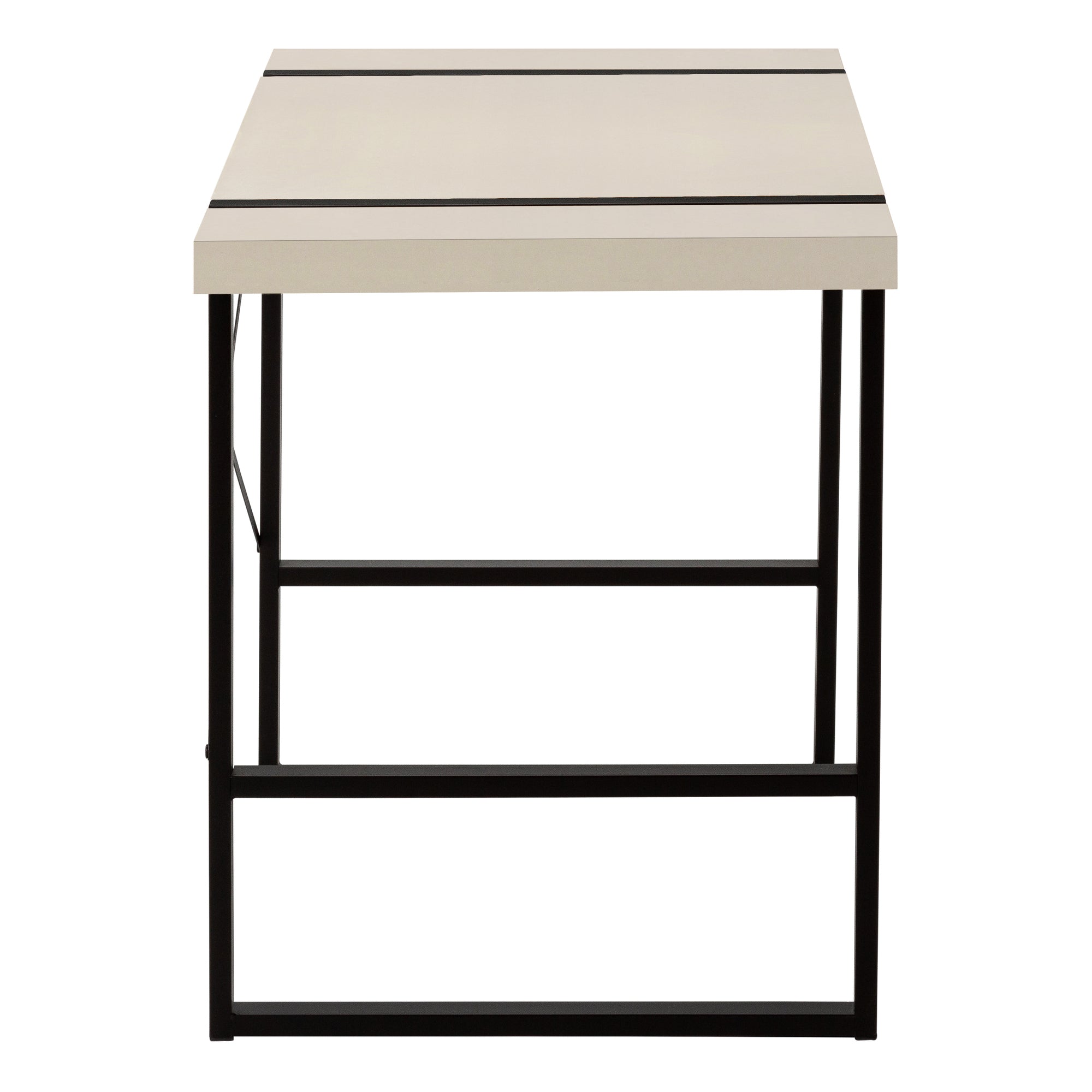 Computer Desk - 48"L / Dark Taupe / Black Metal-Computer Desk-DECOROLALA
