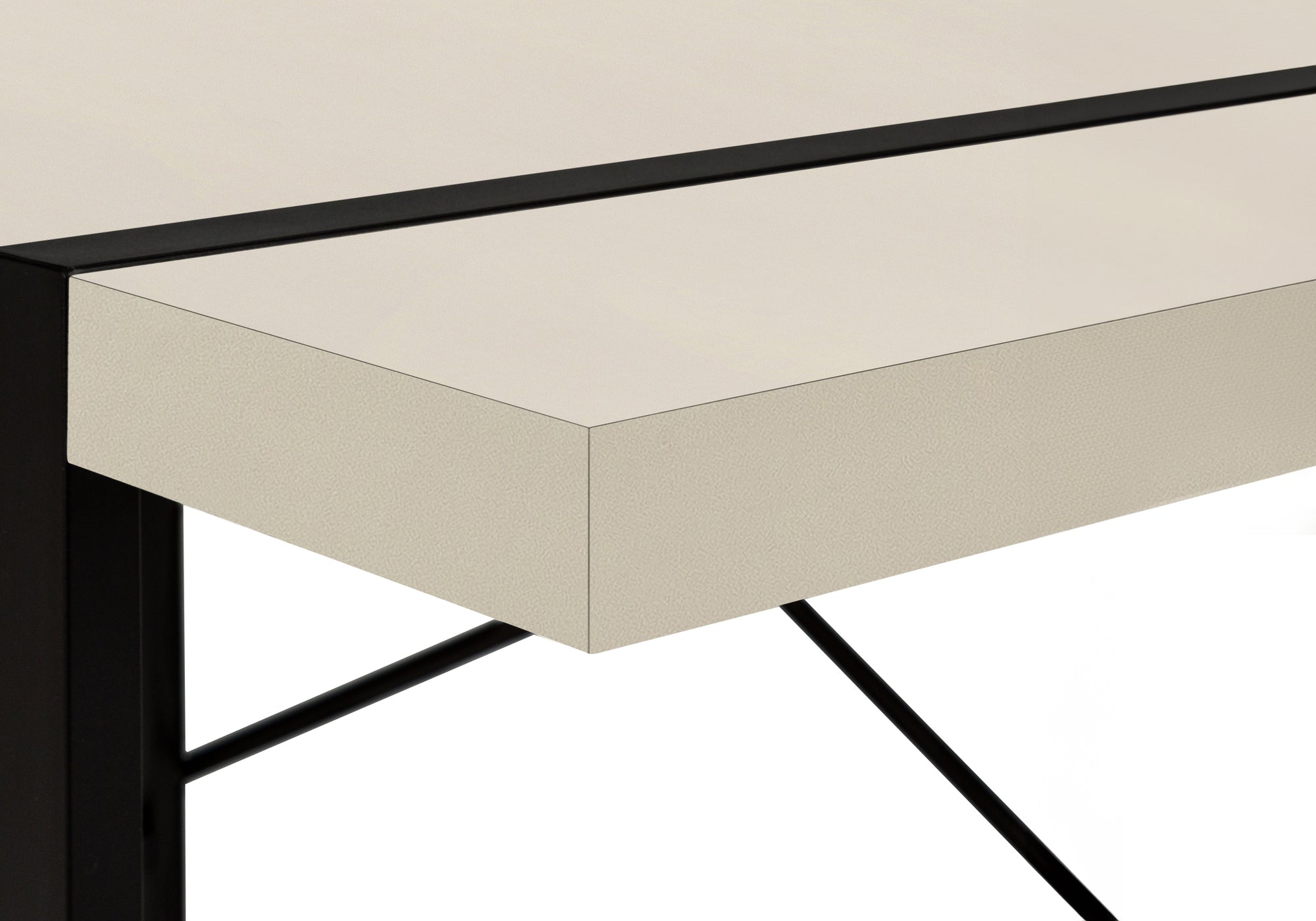 Computer Desk - 48"L / Dark Taupe / Black Metal-Computer Desk-DECOROLALA
