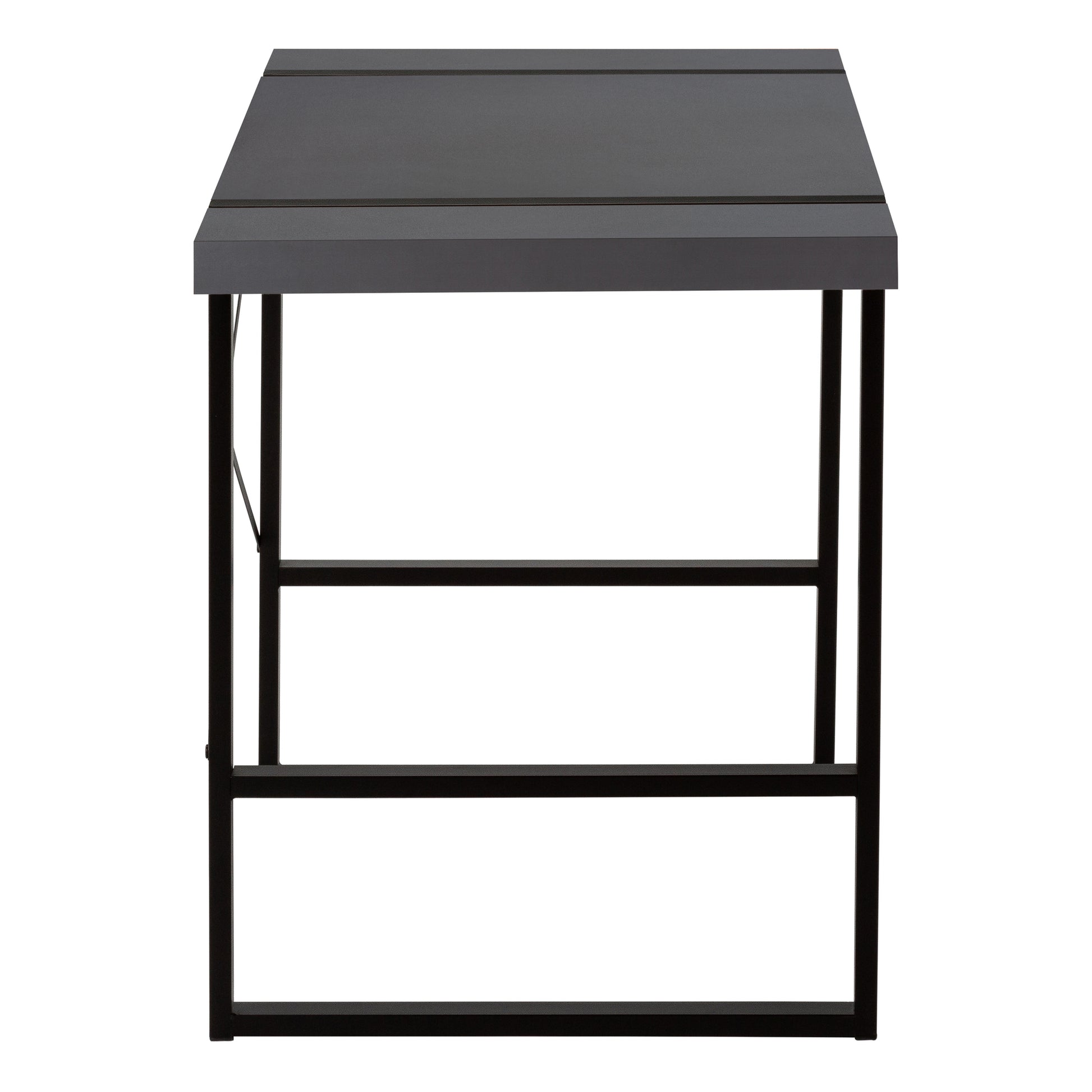 Computer Desk - 48"L / Dark Taupe / Black Metal-Computer Desk-DECOROLALA