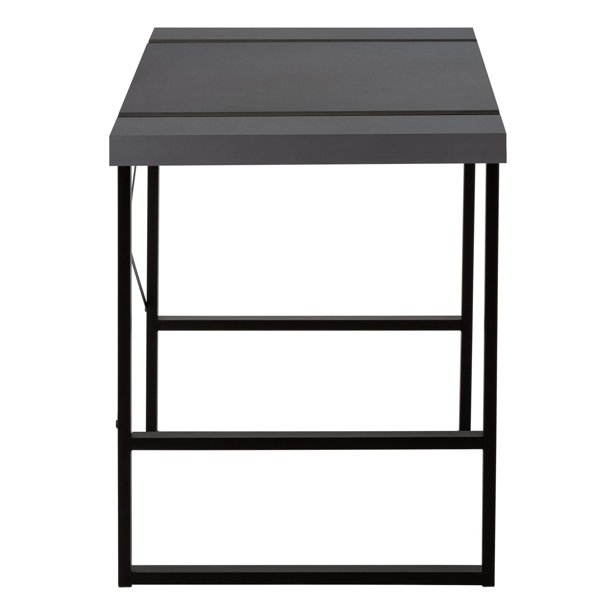 Computer Desk - 48"L / Dark Taupe / Black Metal-Computer Desk-DECOROLALA