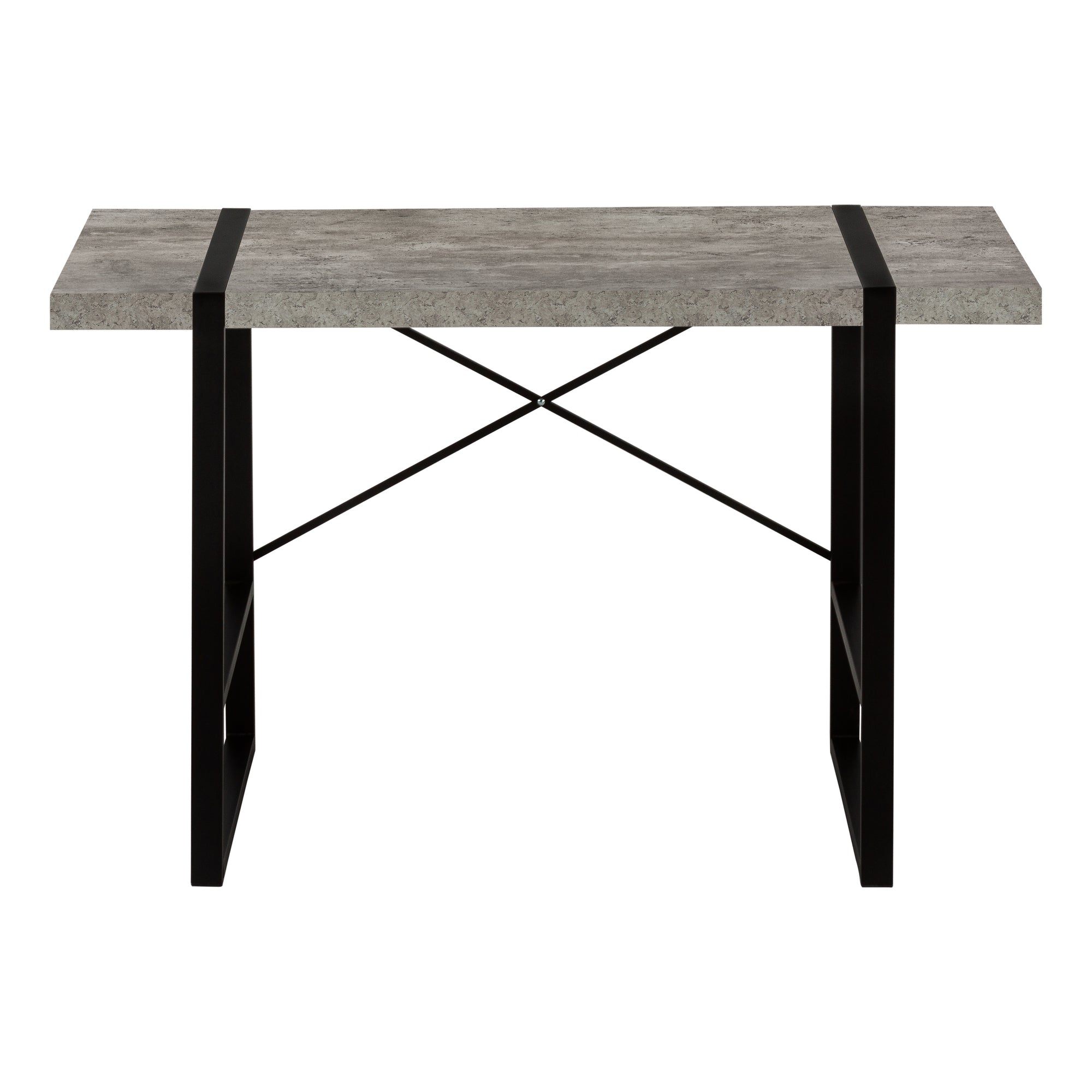 Computer Desk - 48"L / Dark Taupe / Black Metal-Computer Desk-DECOROLALA