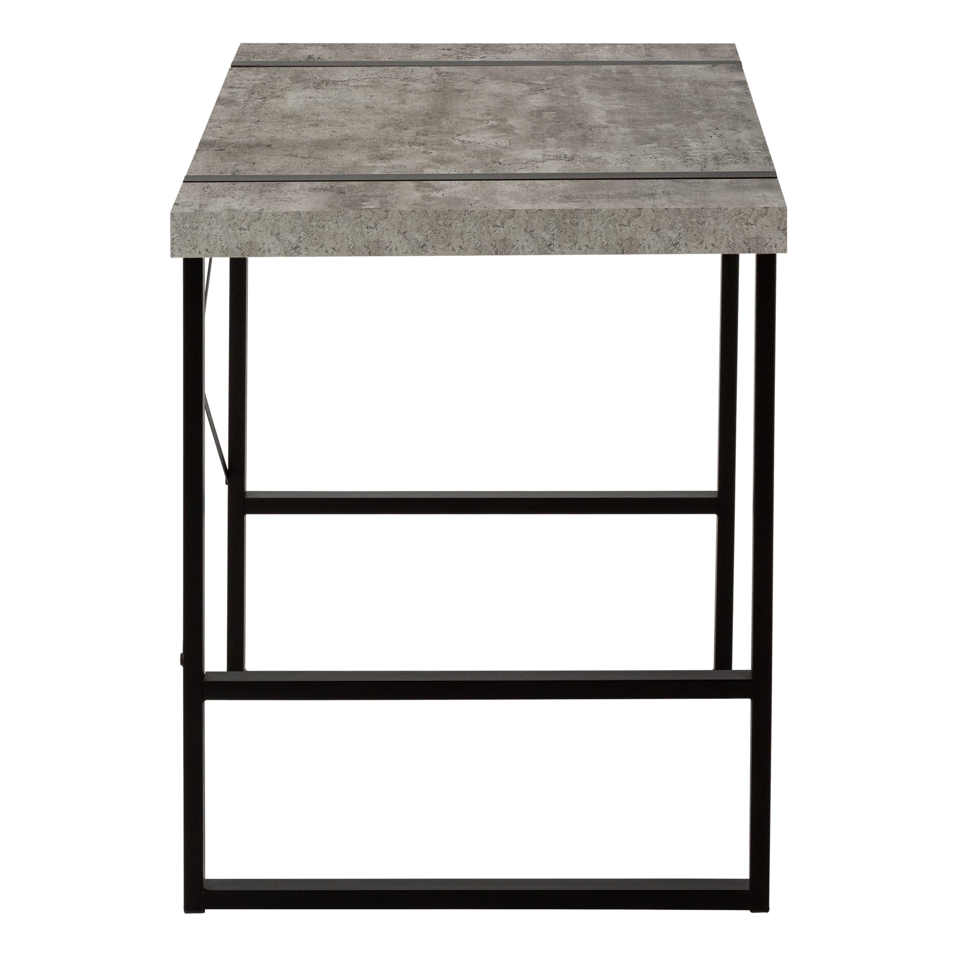 Computer Desk - 48"L / Dark Taupe / Black Metal-Computer Desk-DECOROLALA